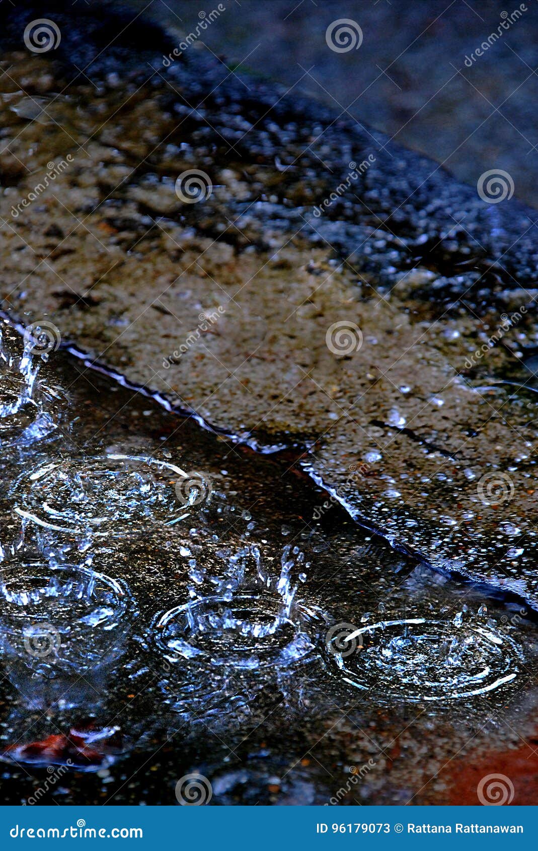 Heavy Rain on the Cement Floor Stock Image Image of asphalt, heavy