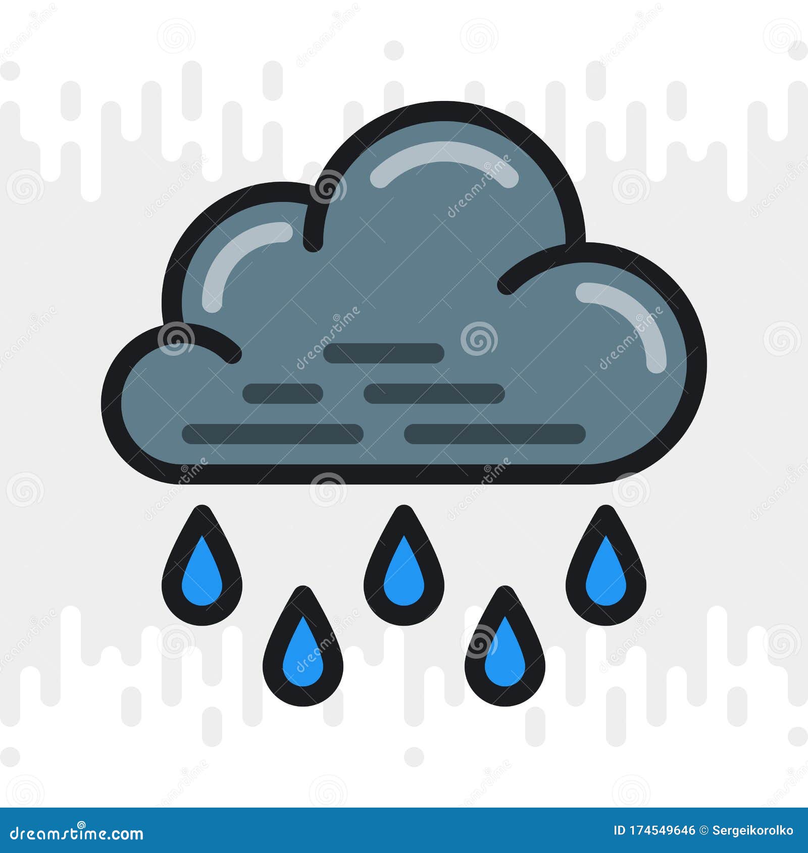 Heavy Rain, Shower or Downpour Icon for Weather Forecast Application or