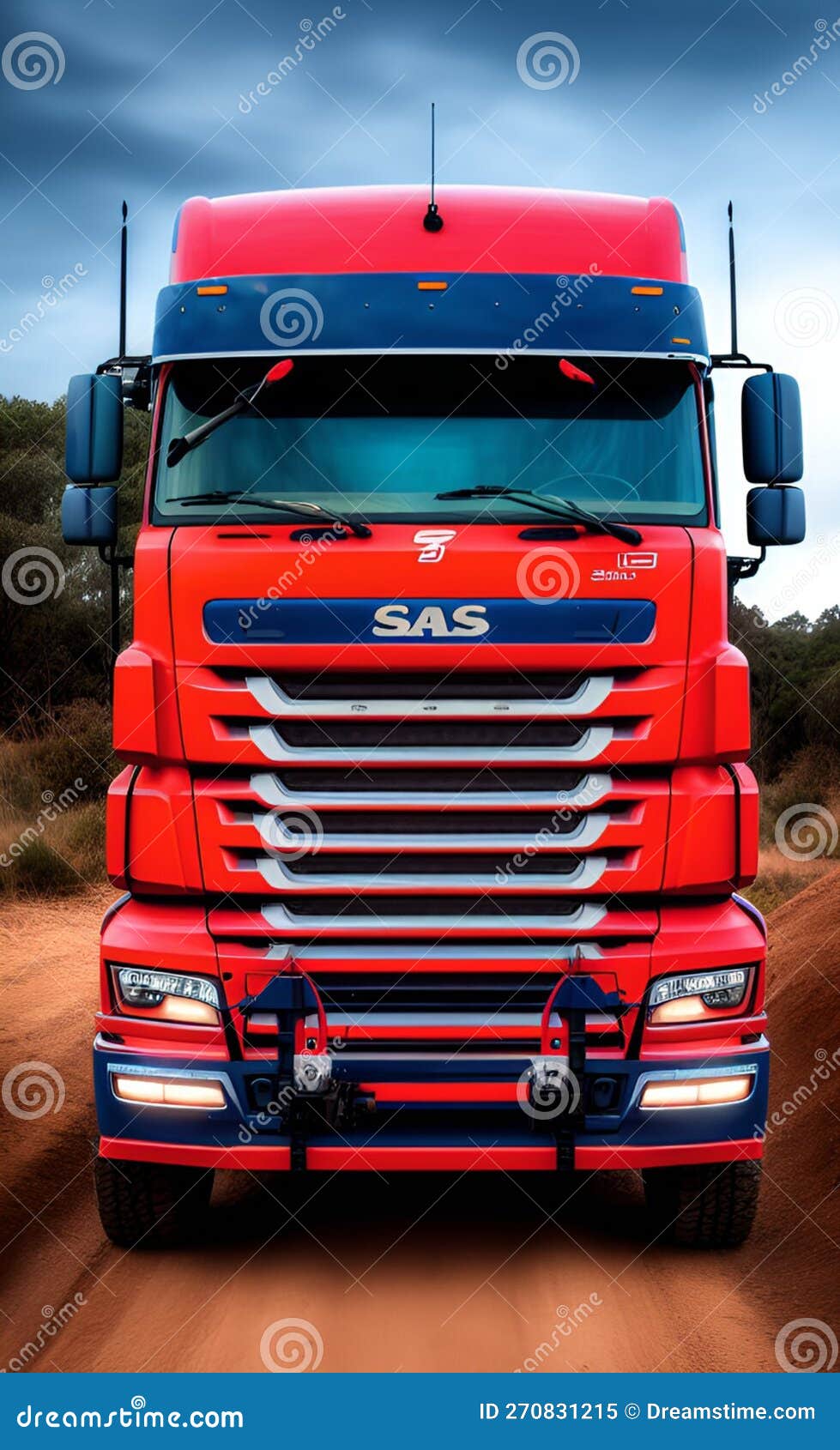 Heavy Sas Truck Front Side View Concept Stock Illustration