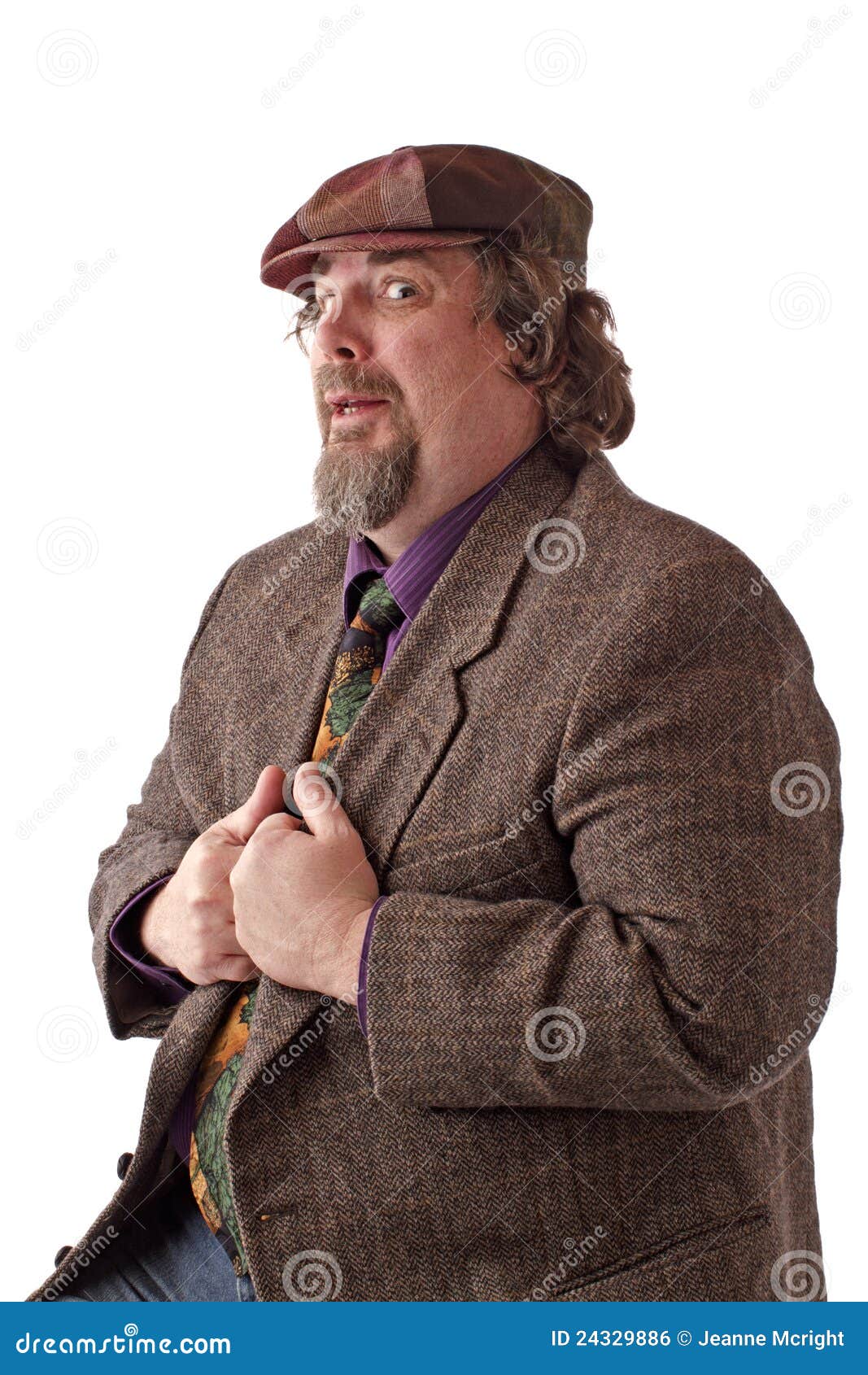 Heavy Set Man Holding His Jacket Lapels Stock Photo Image of heavy