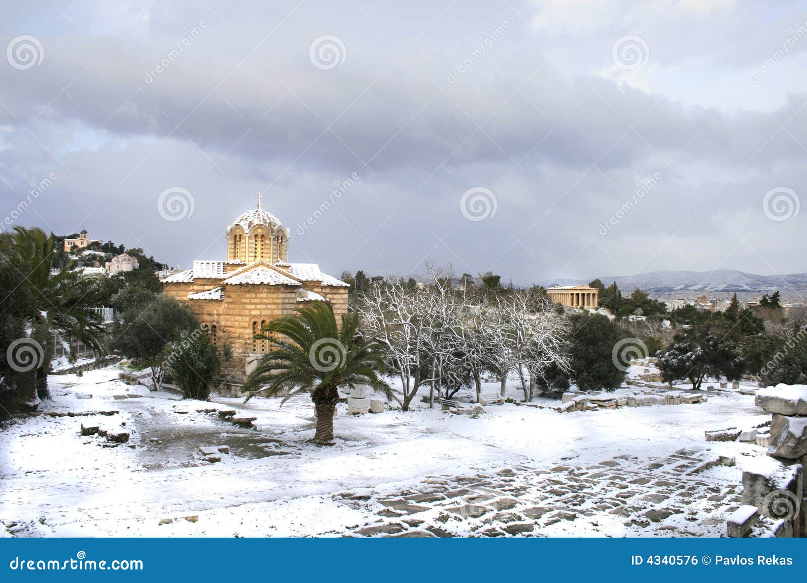 Heavy Snow Storm Hits Athens Editorial Photo Image of background