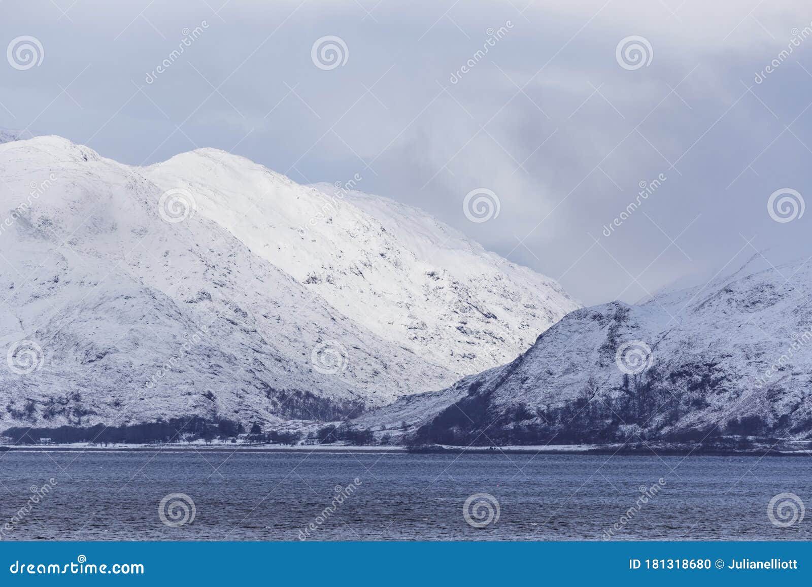 Heavy Snows Cover The Mountains Surrounding Loch Leven 