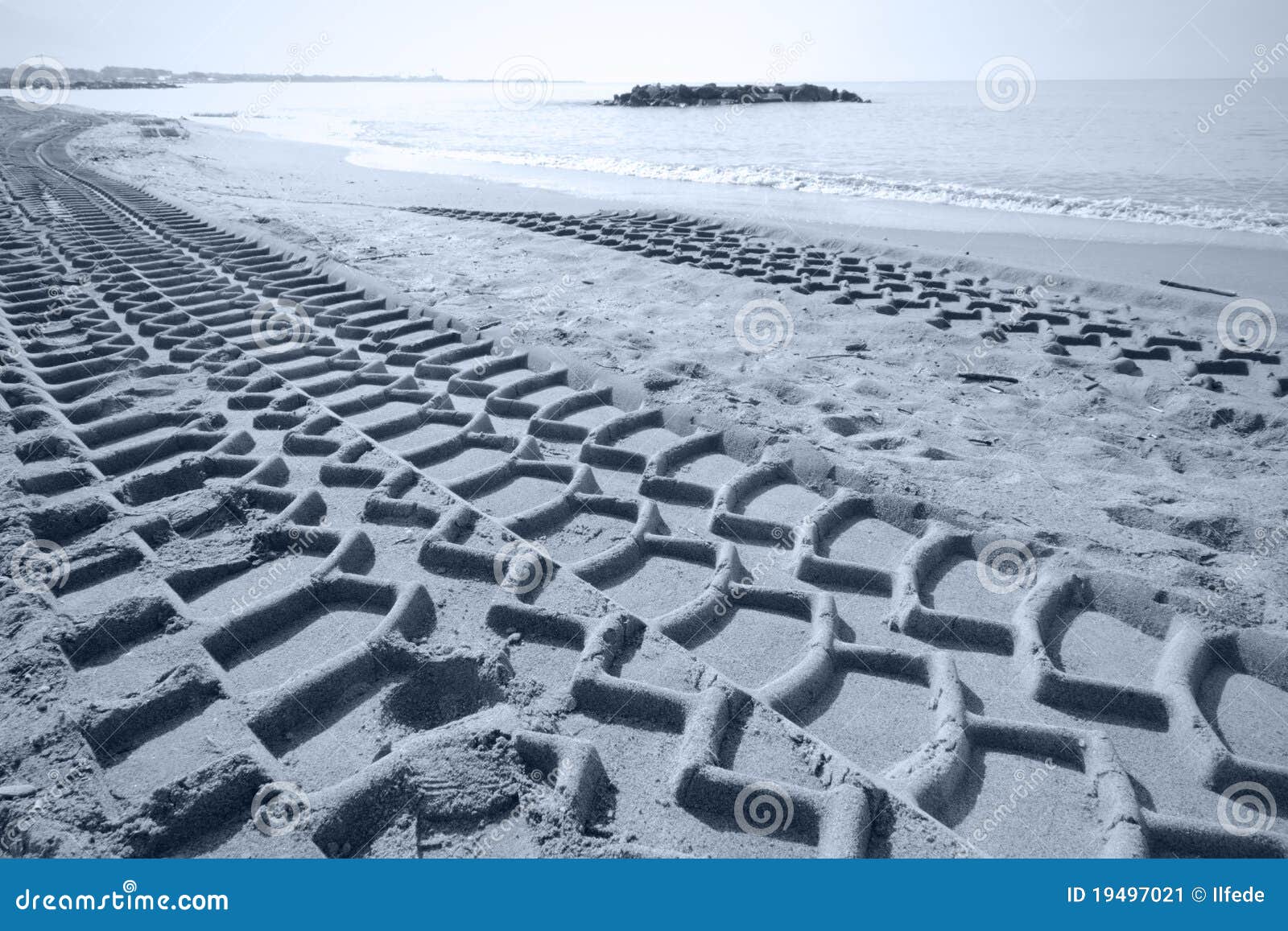 Heavy Tire Tracks in the Sand Stock Image - Image of pattern