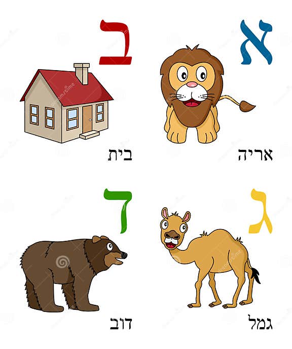 Hebrew Alphabet for Kids [1] Stock Vector - Illustration of colorful ...