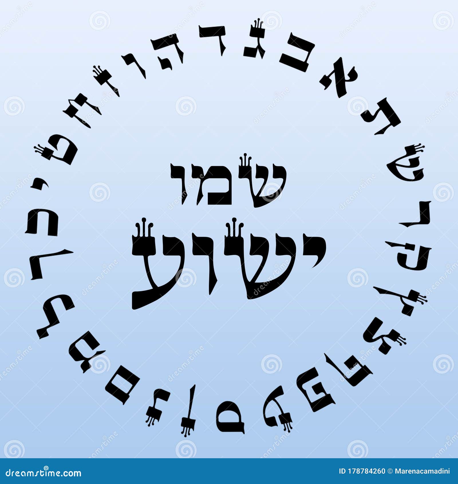 Hebrew Letters in a Circle with the Name of Yeshua Jesus Stock Photo ...