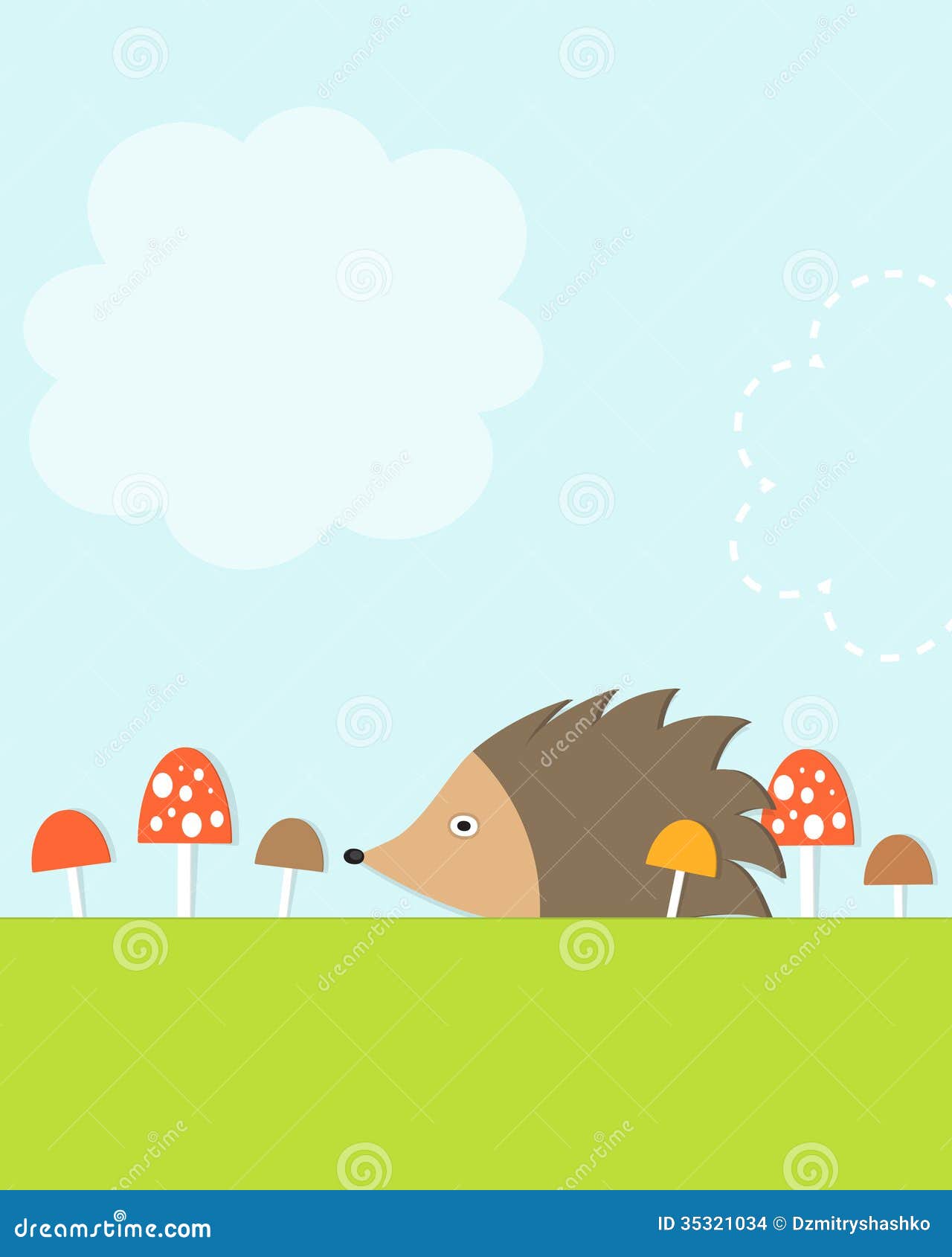 Hedgehog and mushrooms stock vector. Illustration of animals 35321034
