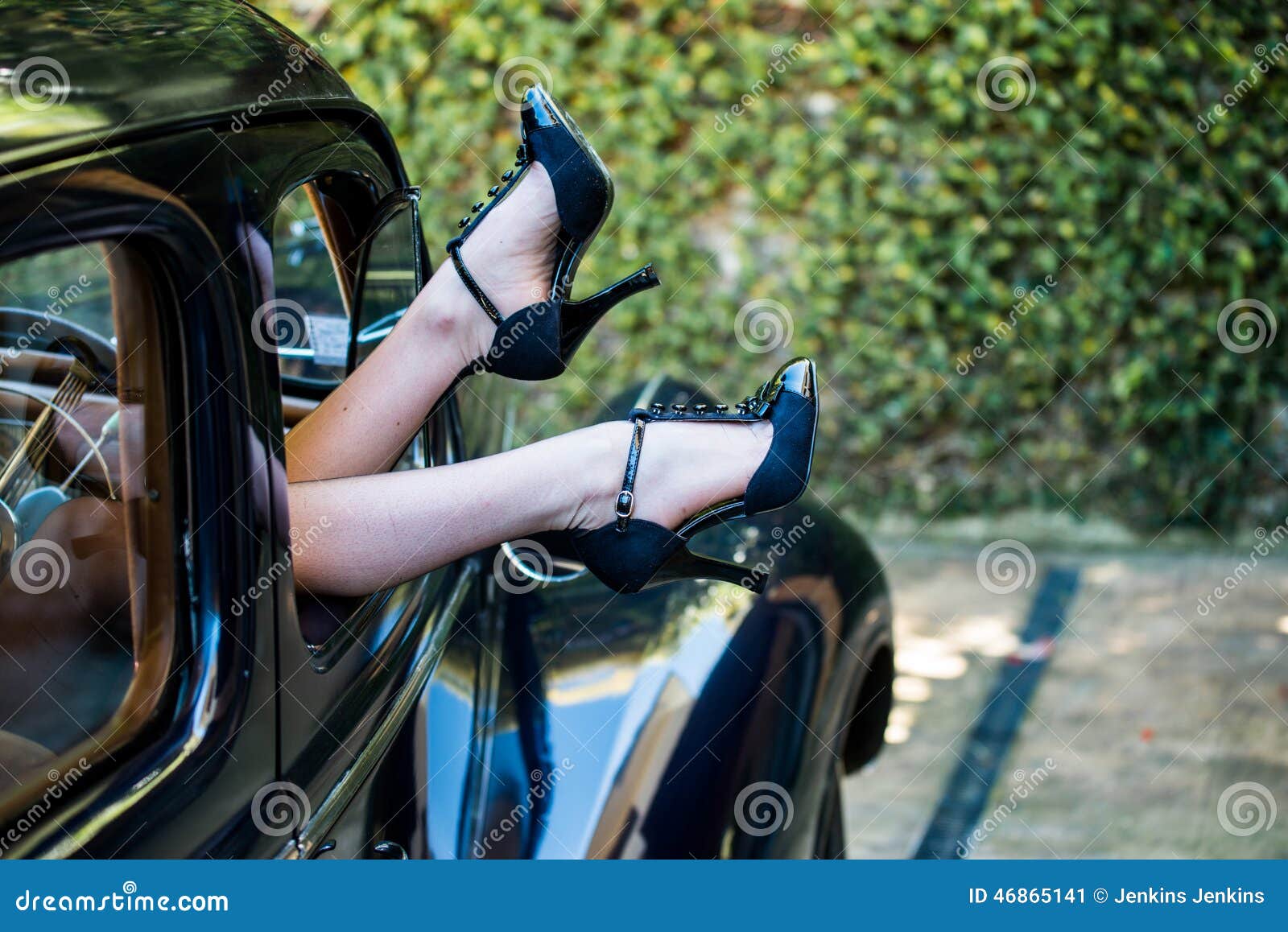 Heels Out The Car Window Stock Image Image Of Female 46865141