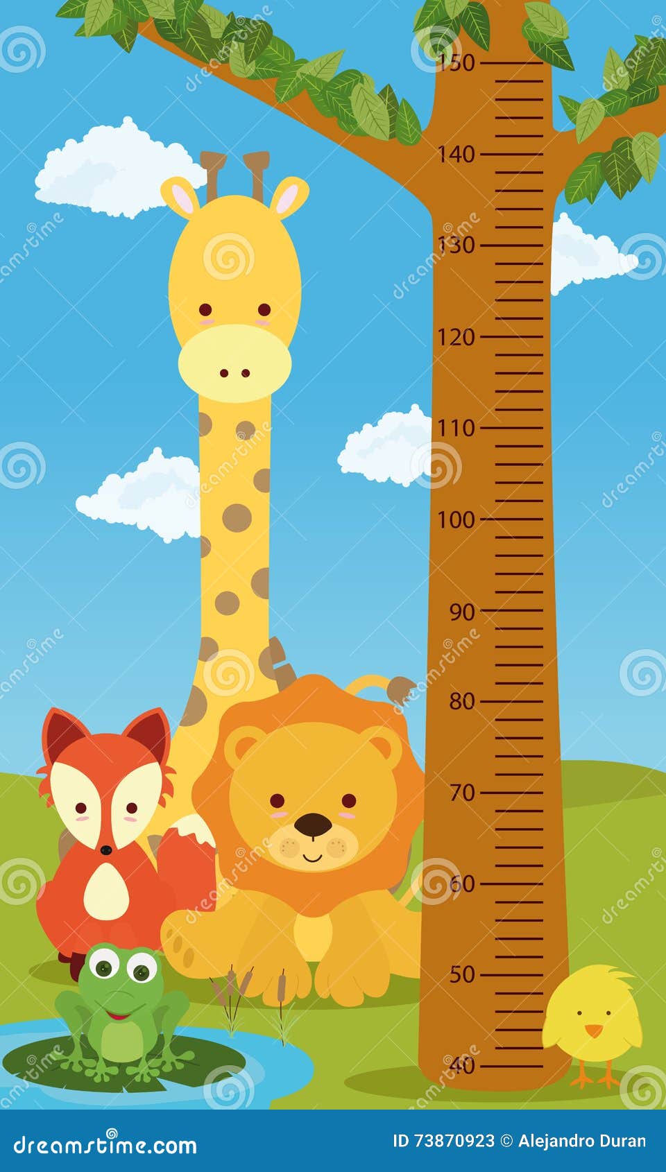 Height chart animals stock vector. Illustration of chicken - 73870923