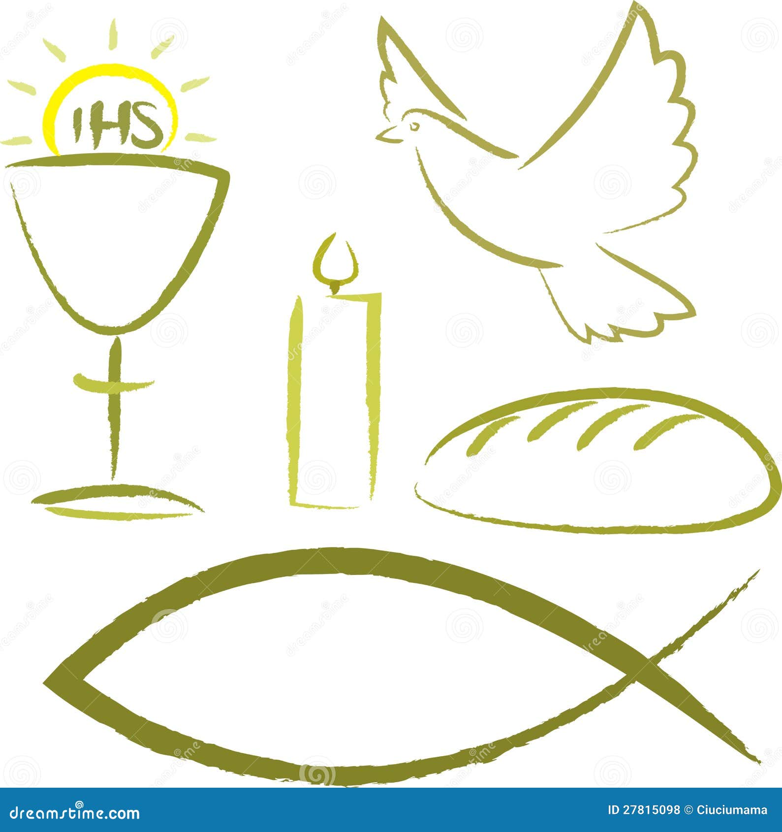 Heilige Kommunion Fromme Symbole Vektor Abbildung Illustration Von Katholisch Glaube