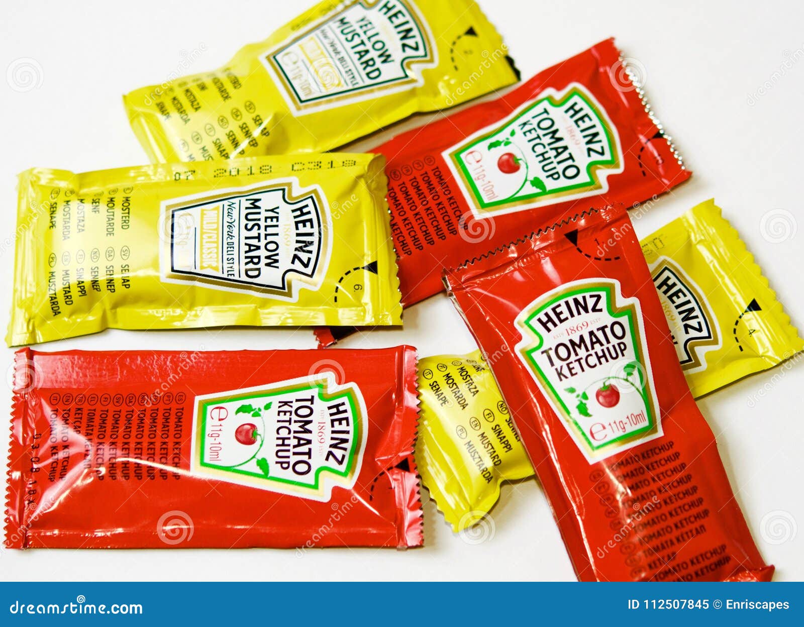 Ketchup and Mustard from Heinz Brand in Sachets Editorial Image - Image ...
