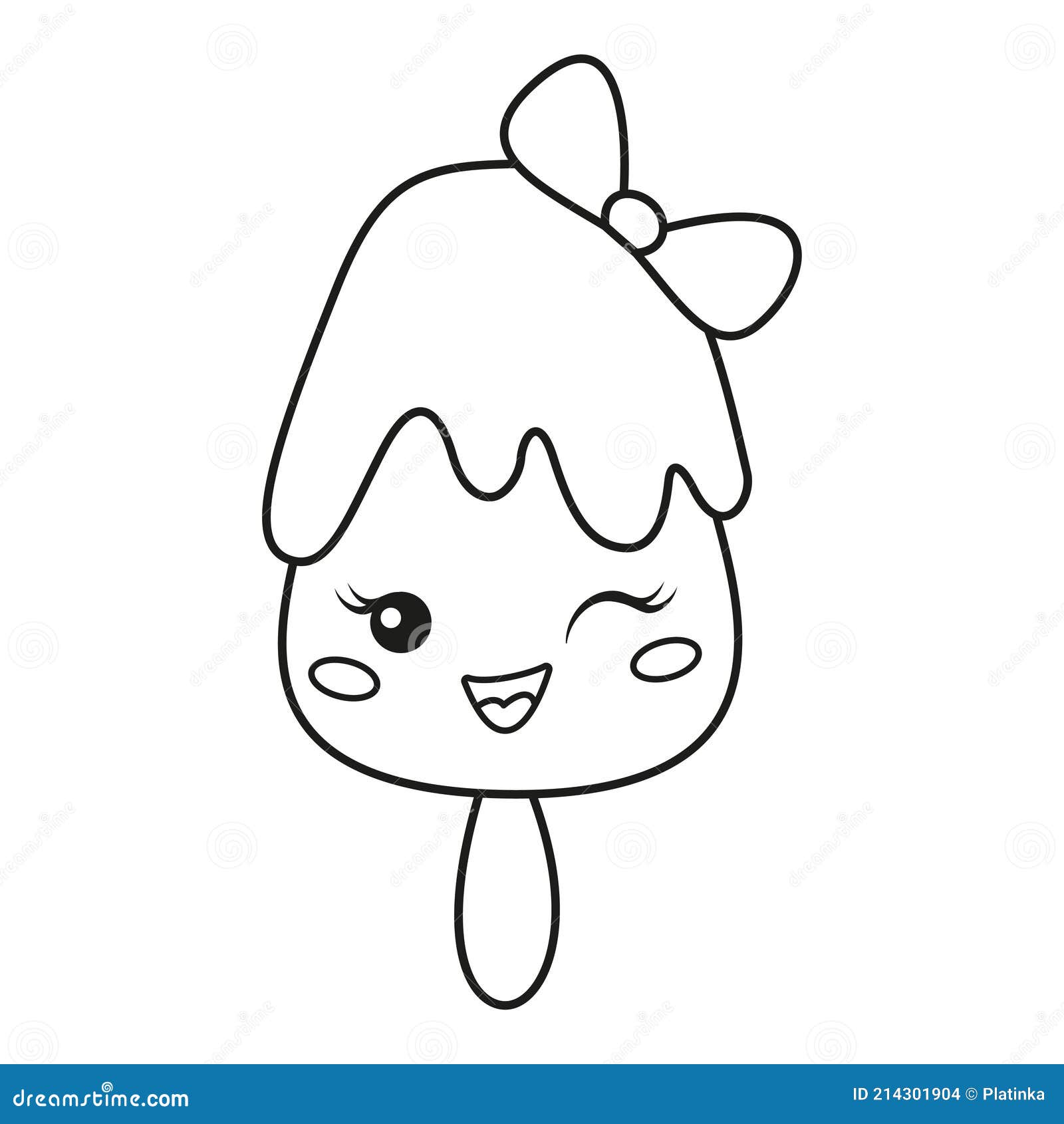 Helado Kawaii En Palo Página Para Colorear Para Niños Ilustración del Vector - Ilustración de lindo, crema: 214301904 Helado Kawaii En Palo Página Para Colorear Para Niños Ilustración del Vector - Ilustración de lindo, crema: 214301904