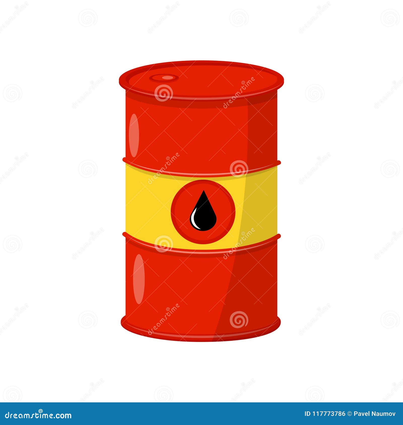 Helder Rood-geel Vat Met Olie Metaalcontainer Met Zwarte Daling Vlak Vectorelement Voor Banner Vector - Illustration of energie, diesel: 117773786