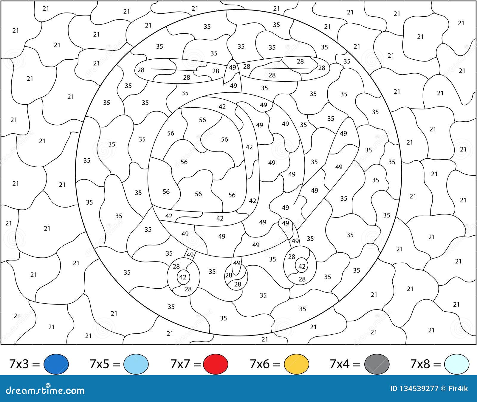 Jogo educativo de colorir engraçado por números com helicóptero de
