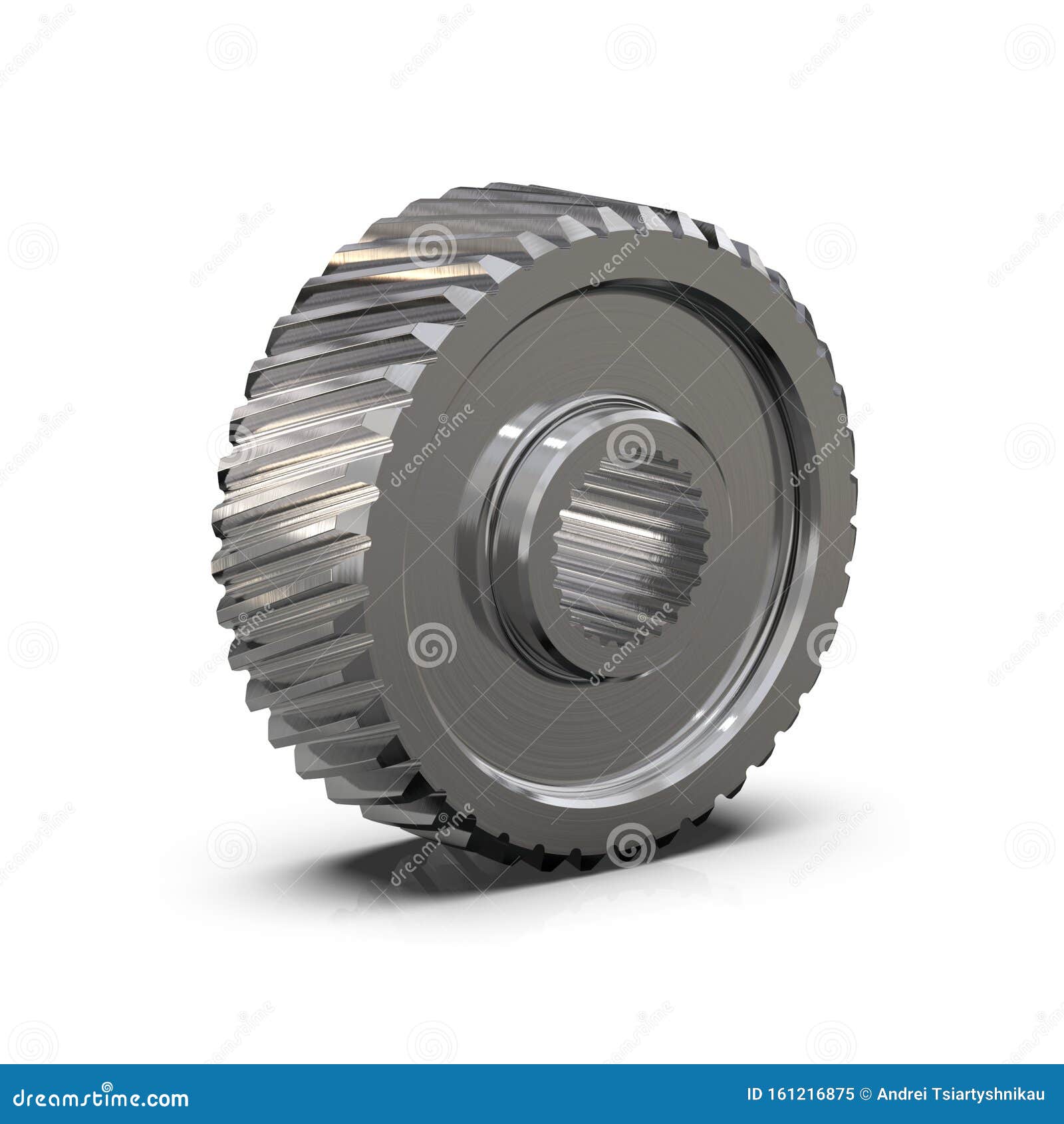 Helical Bevel Gear. Lowspeed Gear Train. 3D Rendering Stock