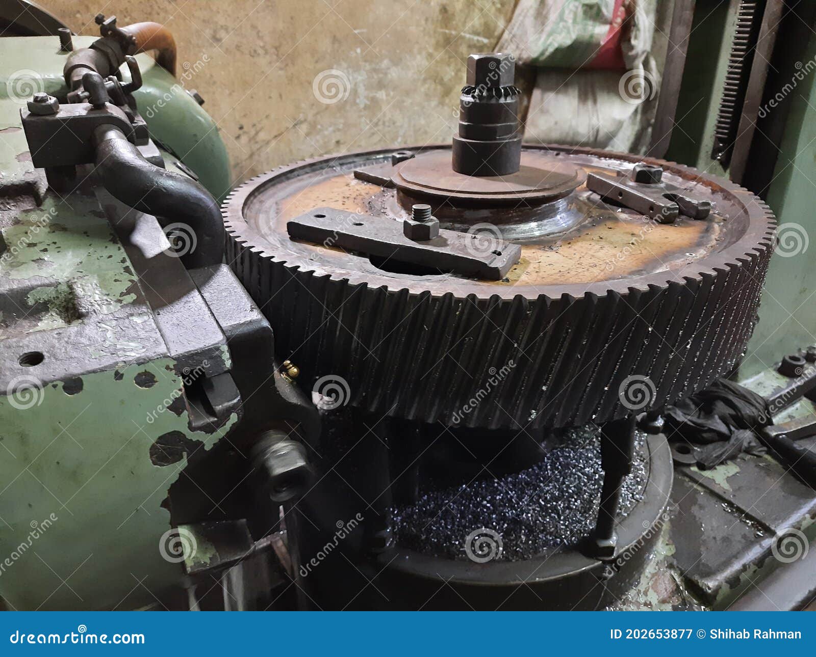 Helical Gear Cutting System on Gear Hobbing Machine Stock Image Image