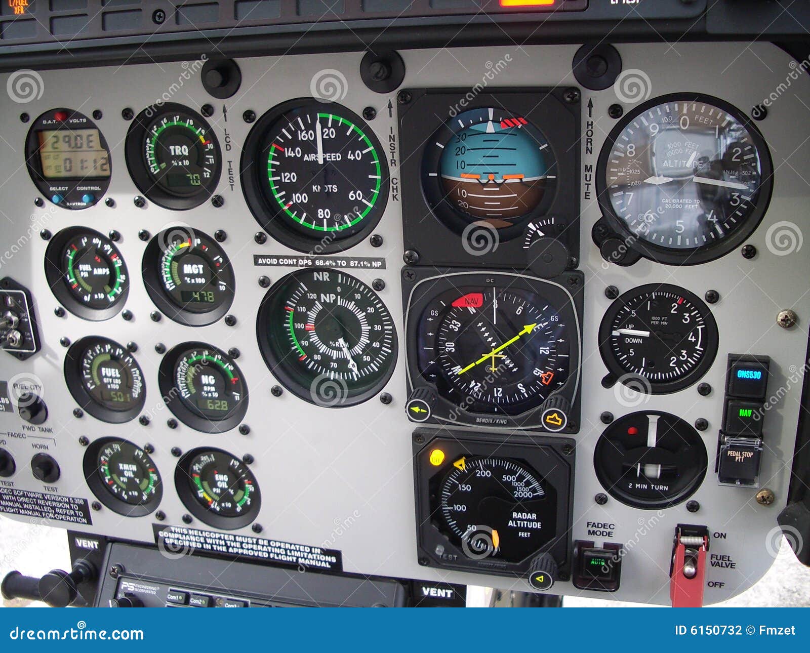 Helicopter cockpit panel stock photo. Image of rotary 6150732