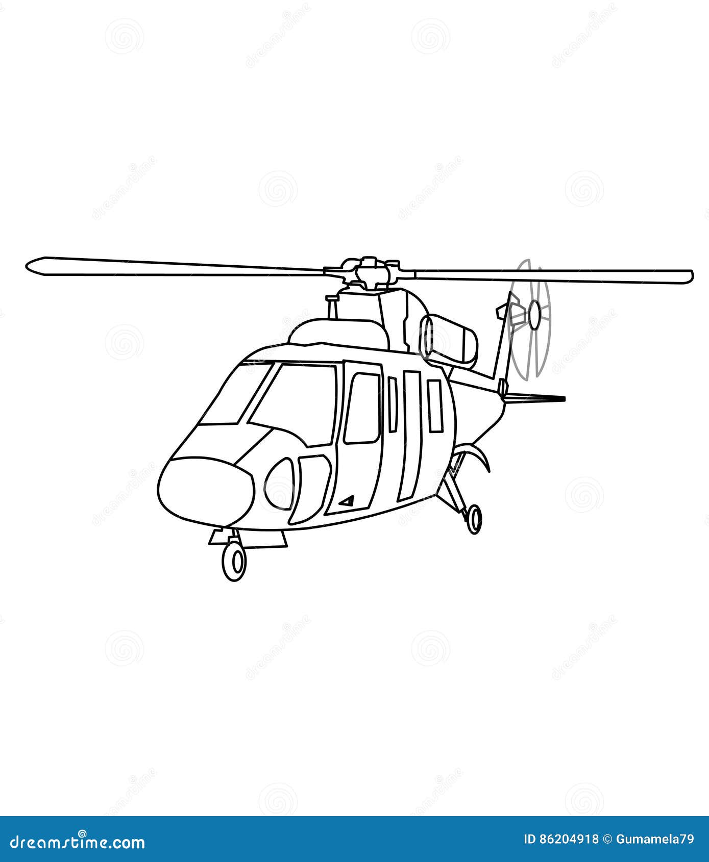 helicopter coloring page