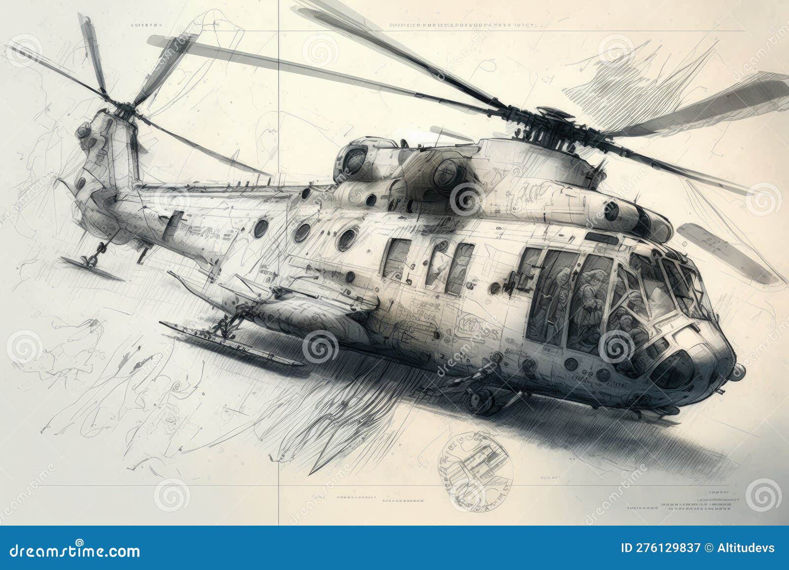 ArtStation - Helicopter Drawing