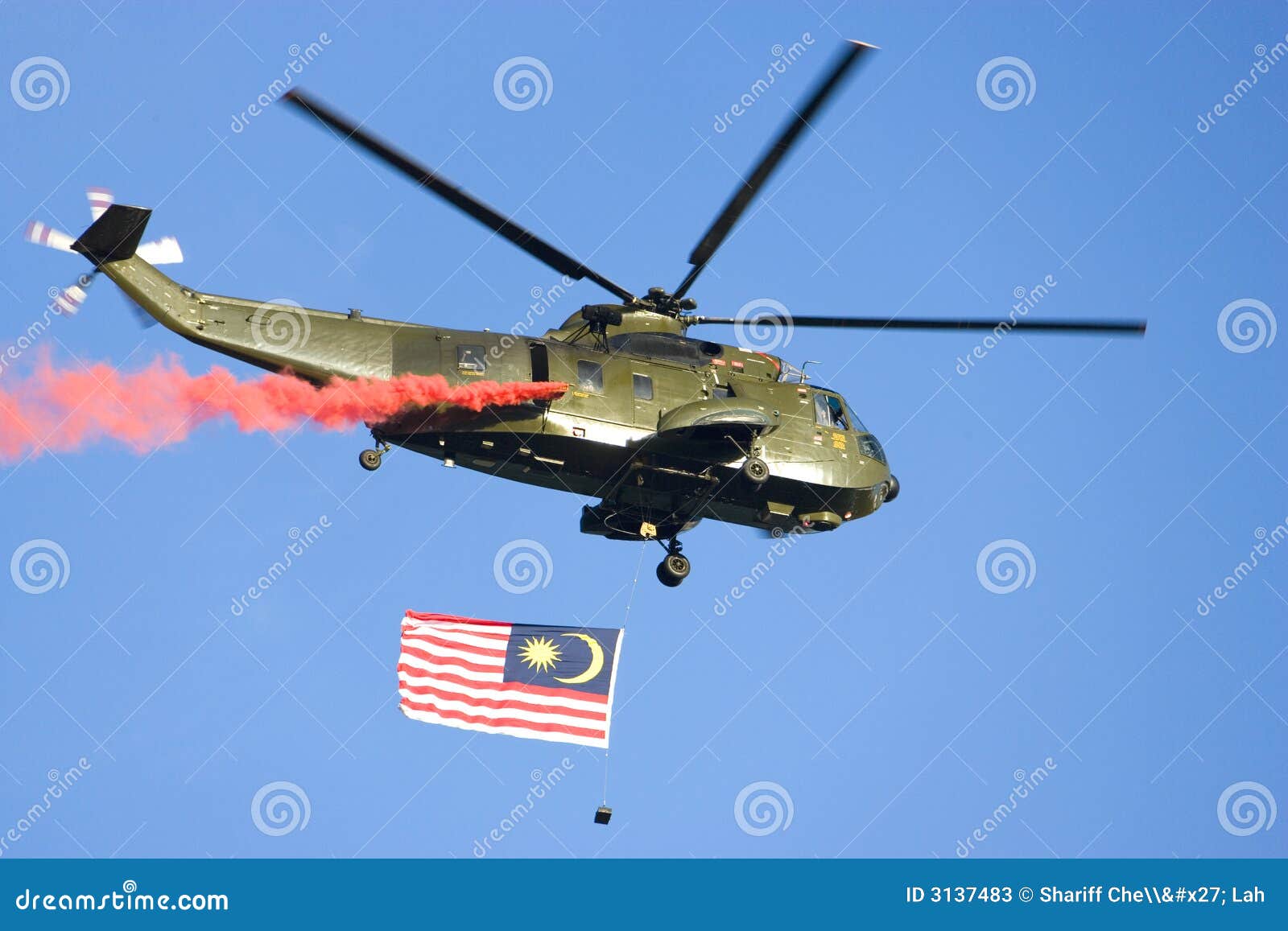 Helicopter with Flag stock image. Image of rotate, weapon 3137483
