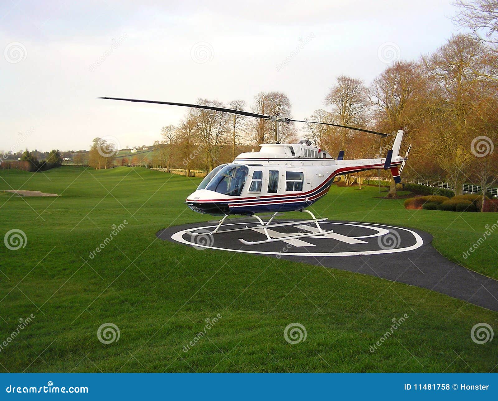Helicopter on a Golf Course Stock Photo Image of success, fairway 11481758