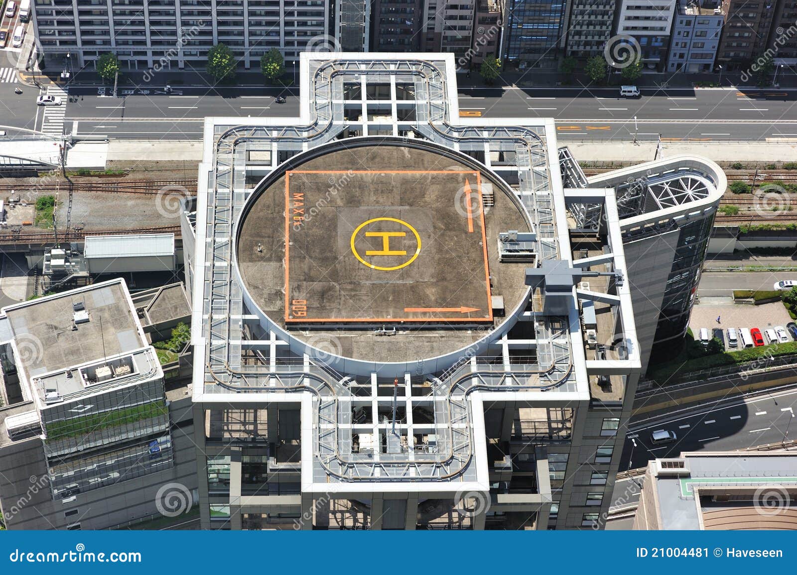 Helicopter landing pad stock image. Image of cityscape 21004481
