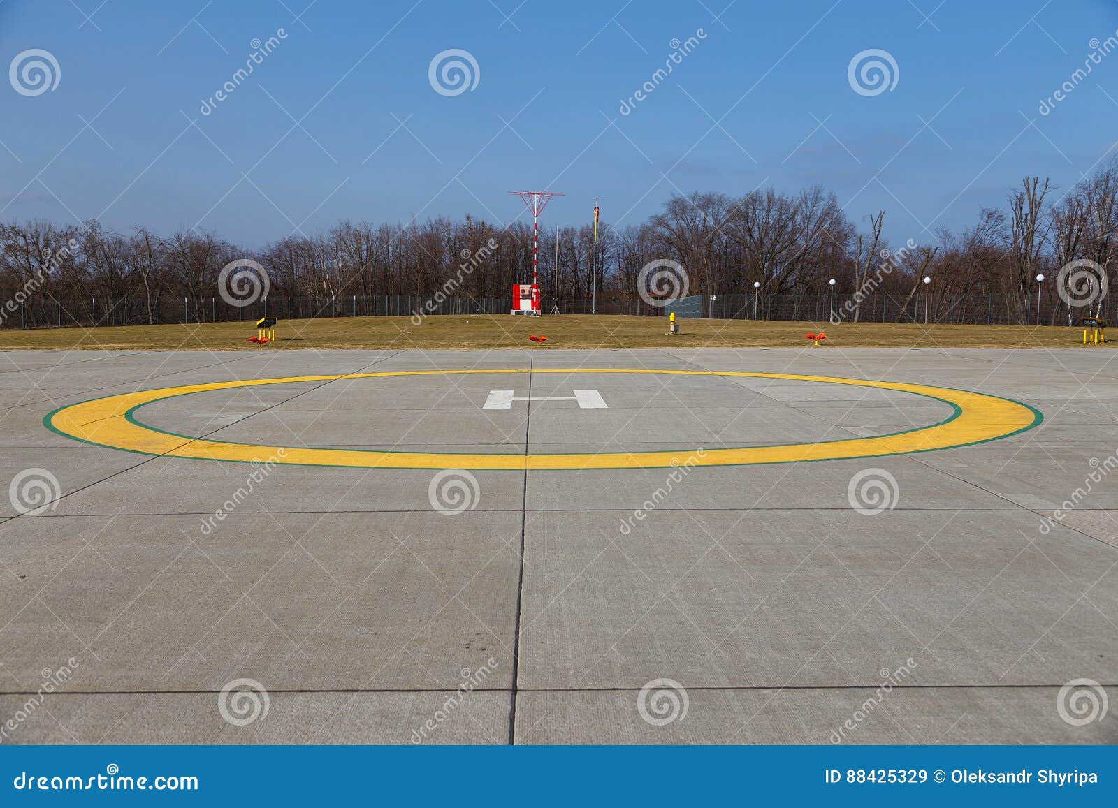 Helicopter landing site stock image. Image of yellow 88425329
