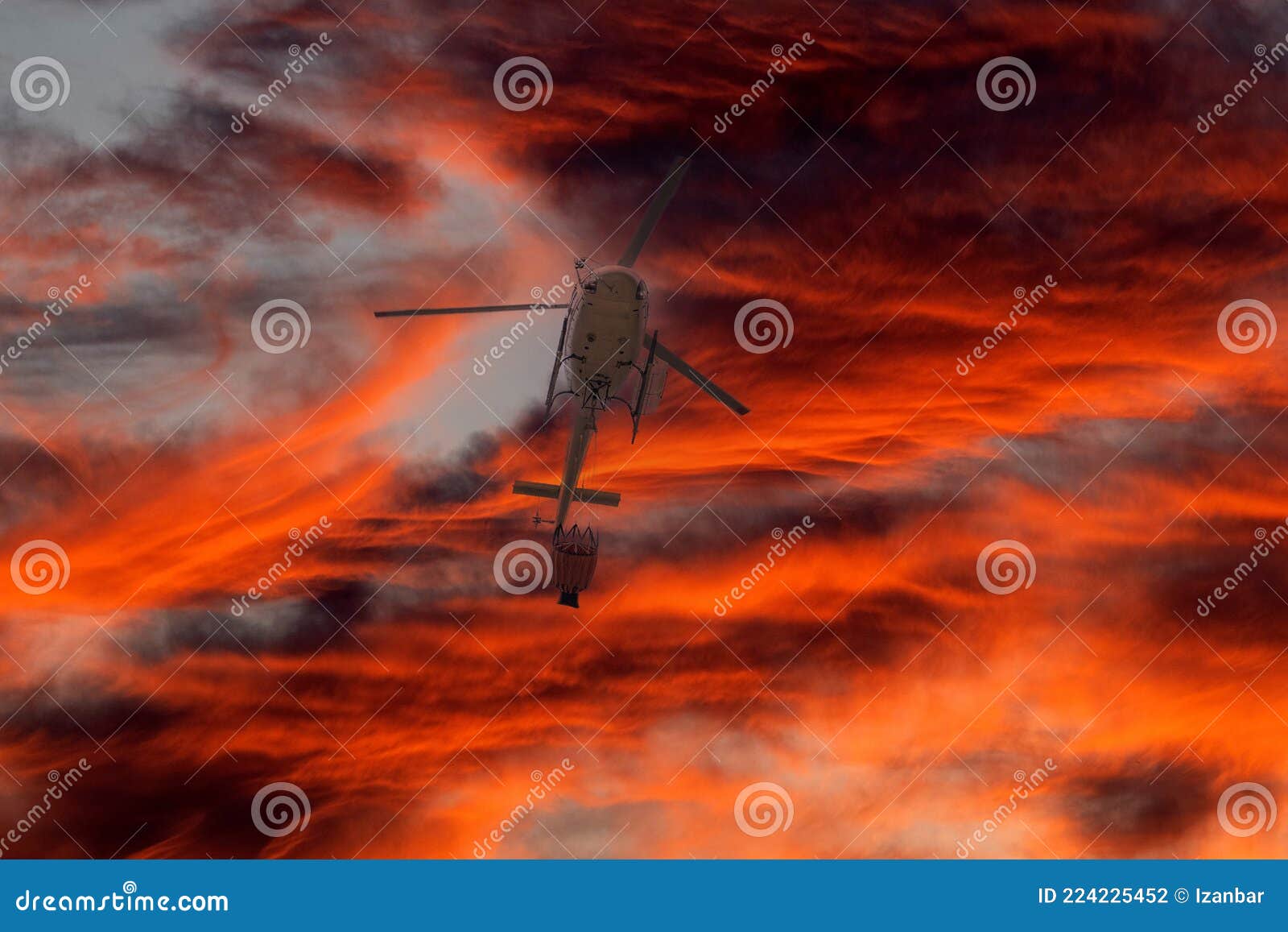 Helicopter put out a fire stock photo. Image of rotor 224225452