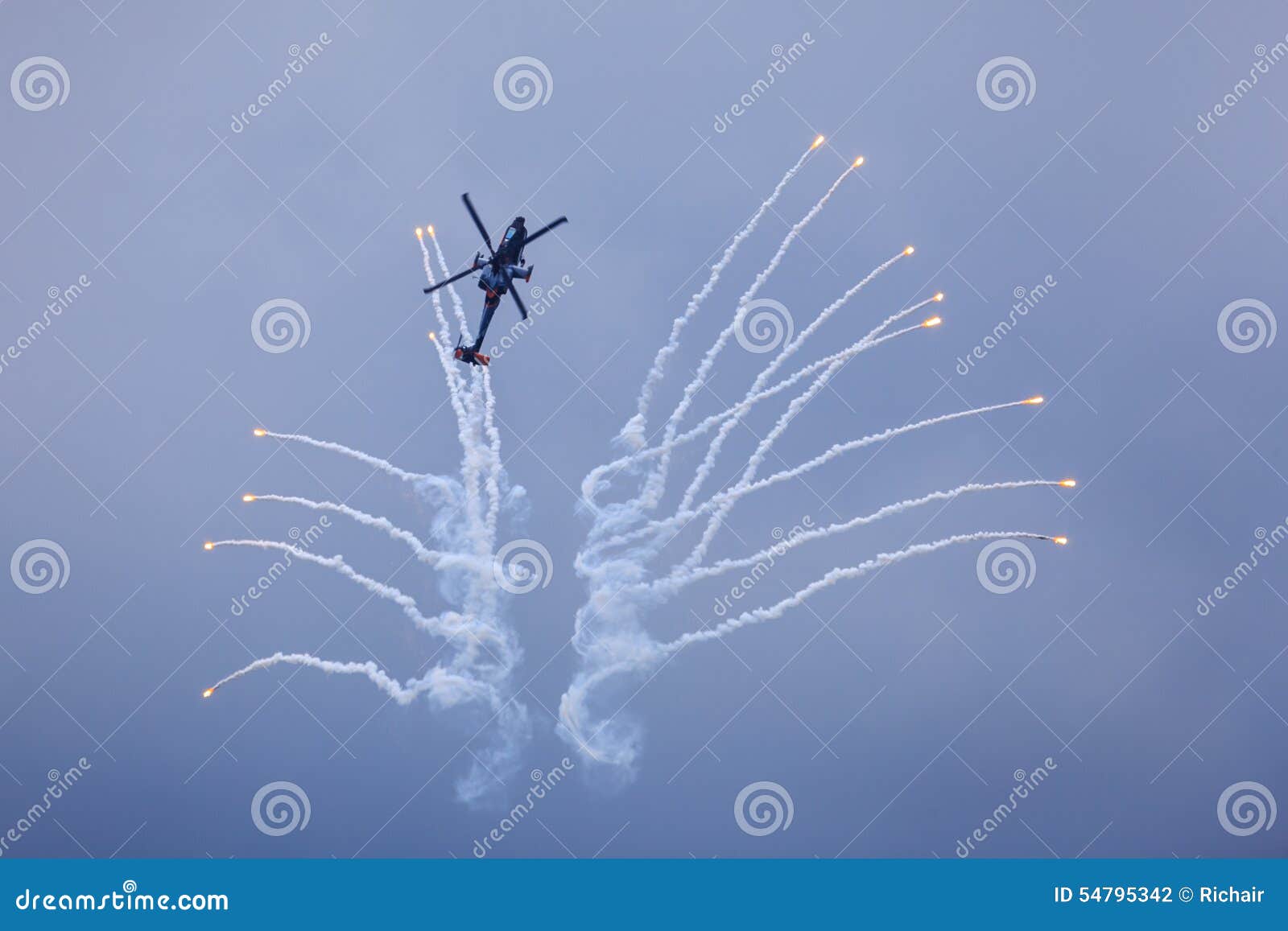 helicopter releasing flares