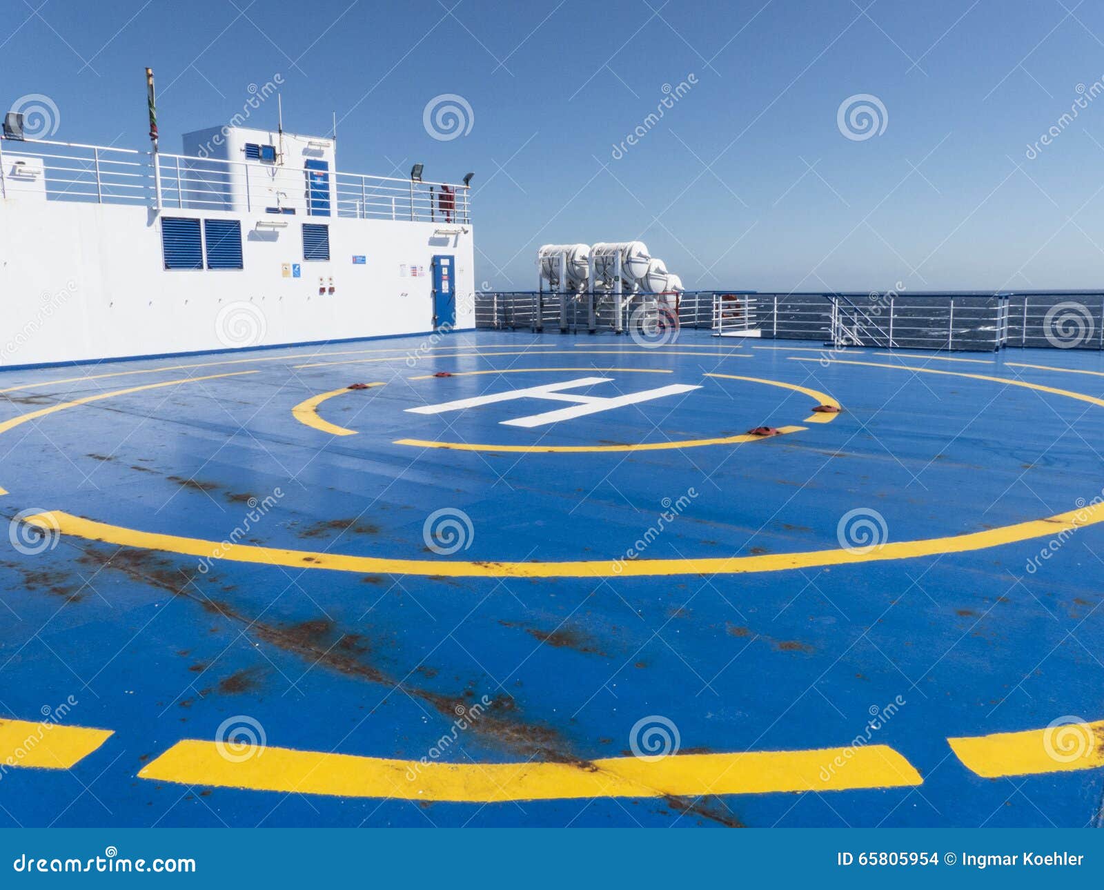 Helicopter Rescue Landing Area Ship Stock Photo Image of horizon
