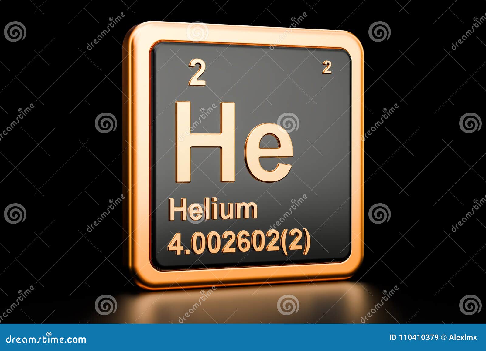 helium he chemical . 3d rendering