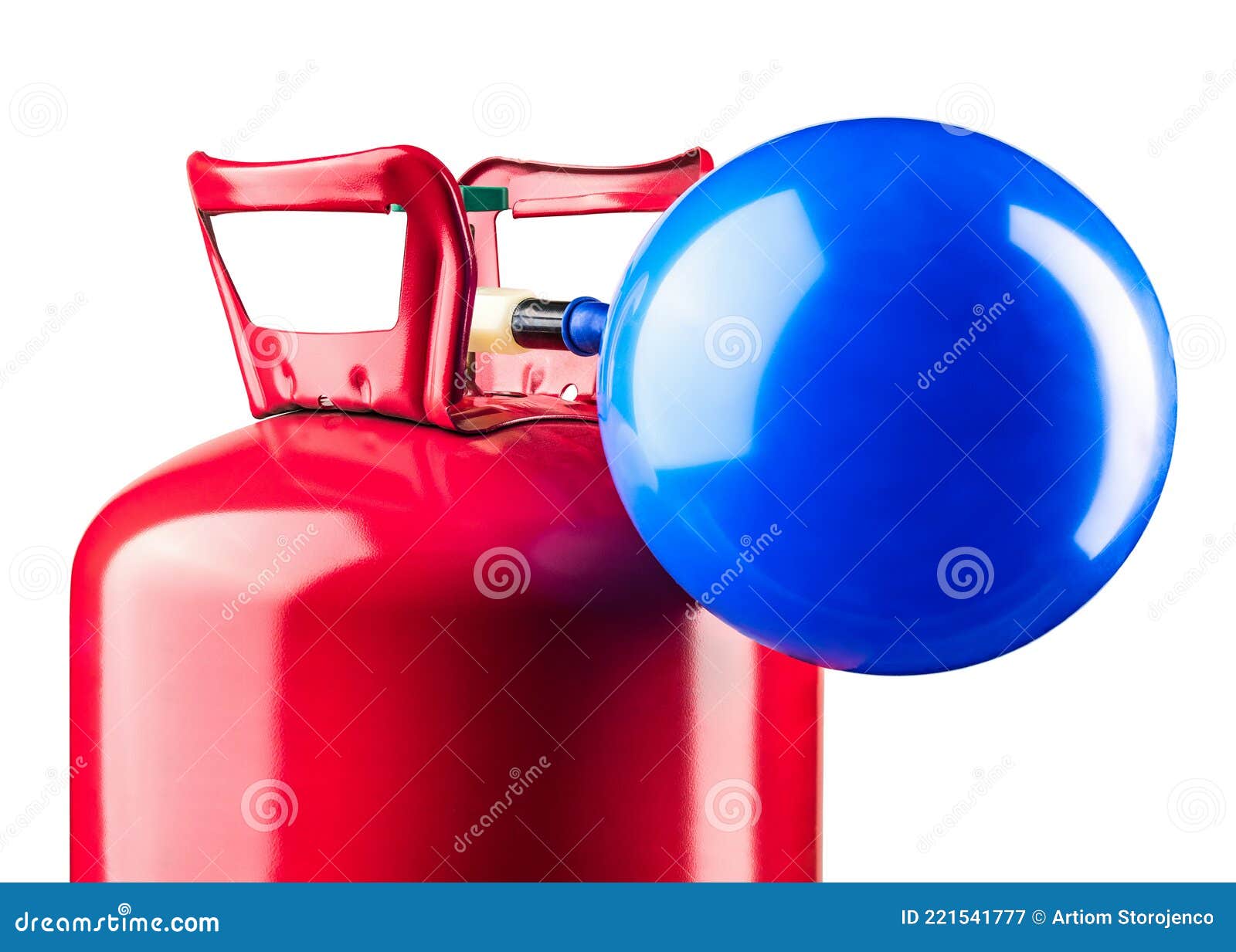 Heliumtank. Metalen Vloeistofreservoirs Voor Gecomprimeerd Heliumgas Voor Vullen of Opblazen Van Ballonnen Die Goed Zijn Voor Stock Afbeelding - Image industrie: 221541777