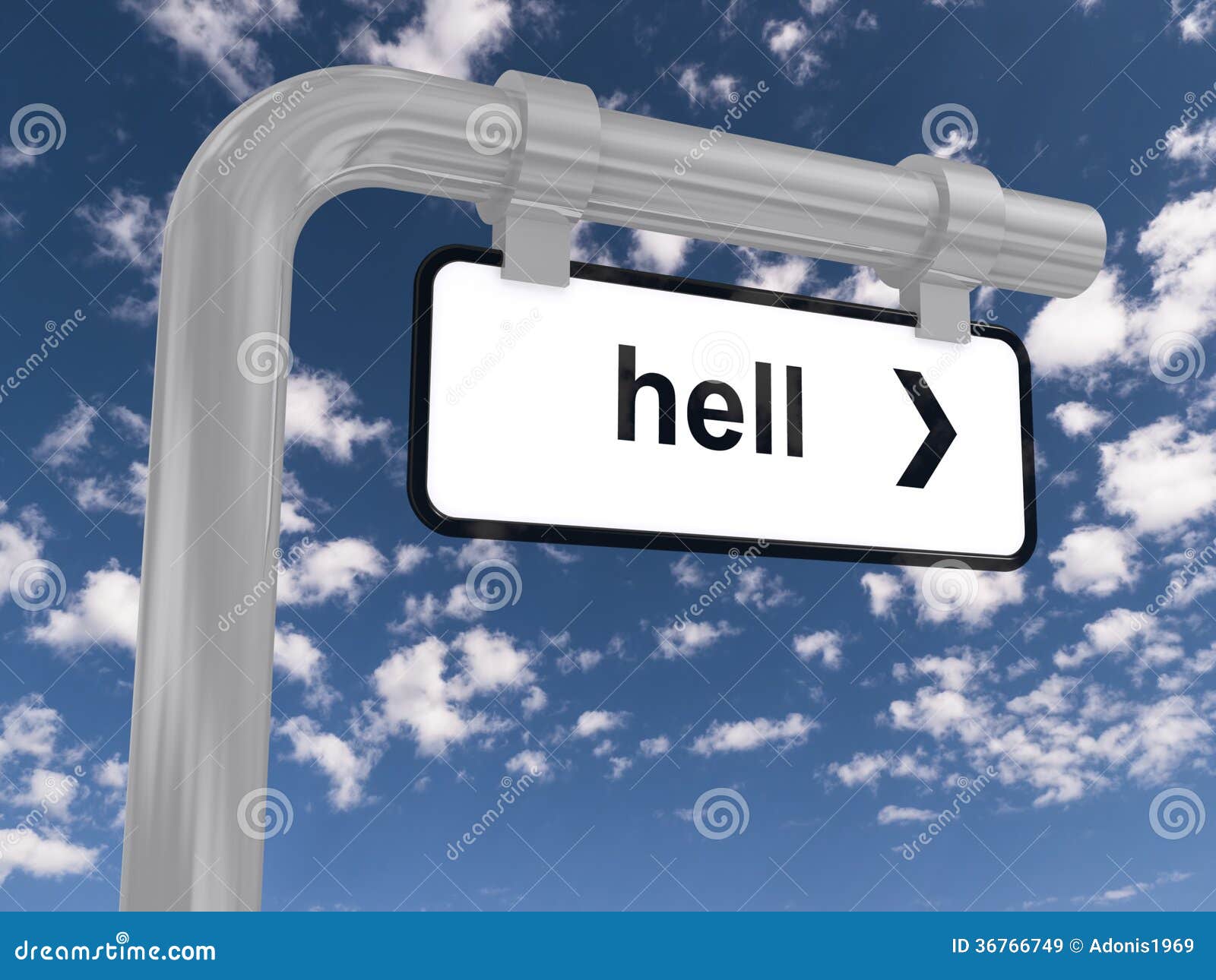 Hell road sign stock illustration. Illustration of three - 36766749