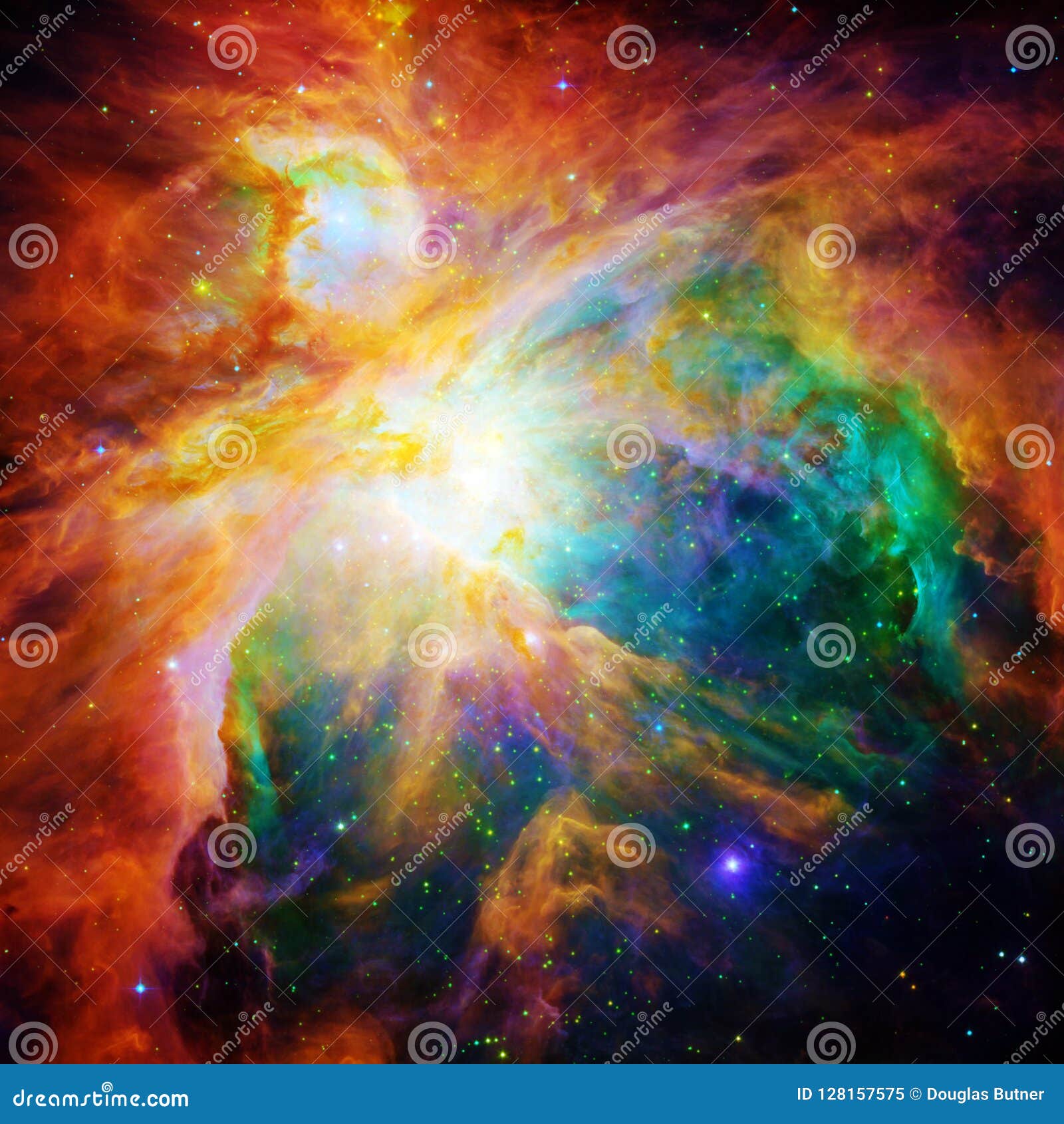 Helle Vibrierende Orion Nebula Enhanced Universe Image Elemente Von Der Nasa Von Eso Galaxie Hintergrund Tapete Stock Abbildung Illustration Von Gott Endlos 128157575