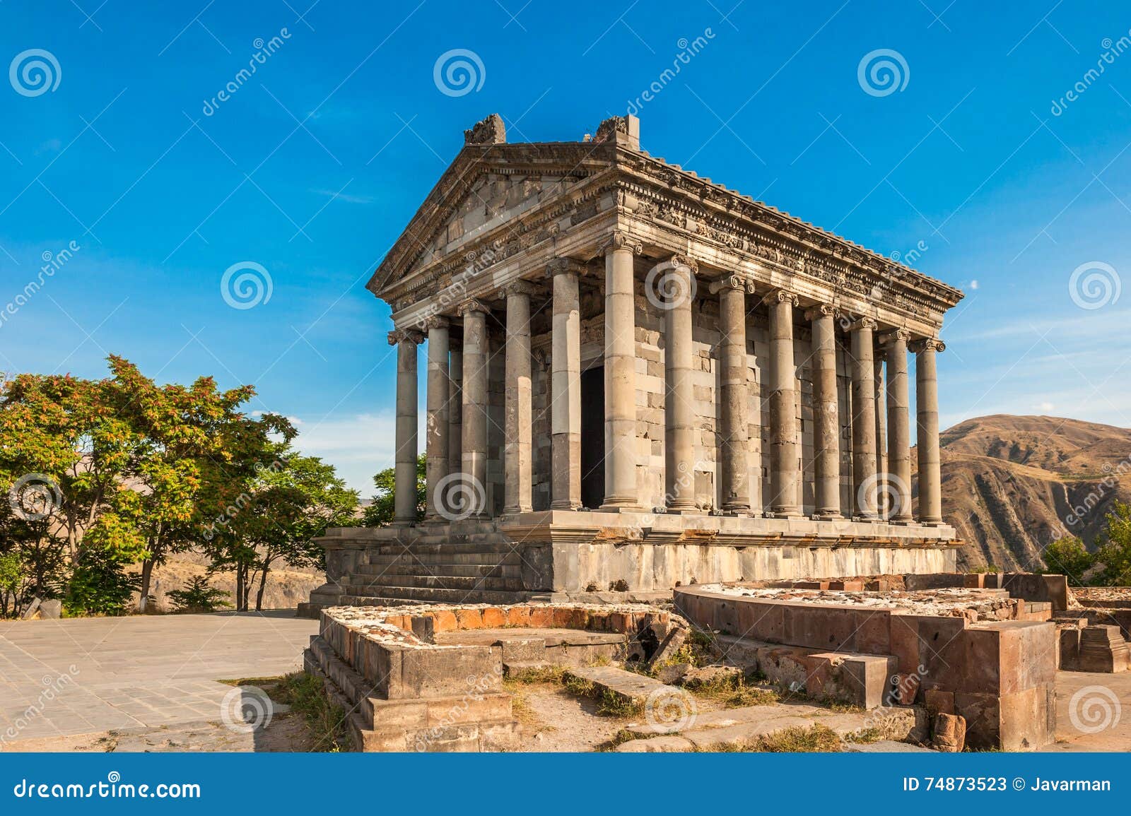 the hellenic temple of garni in armenia