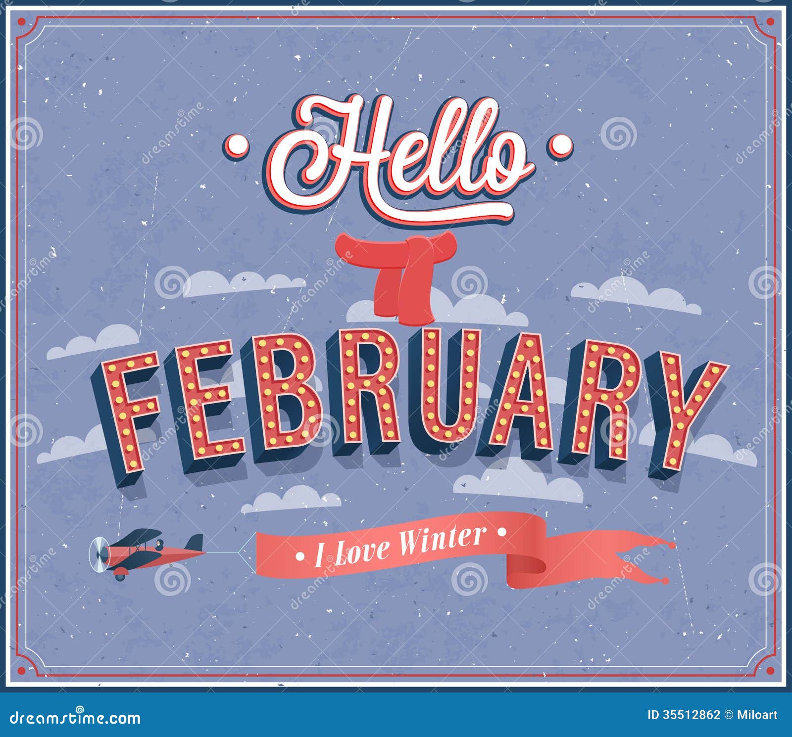 hello february typographic .