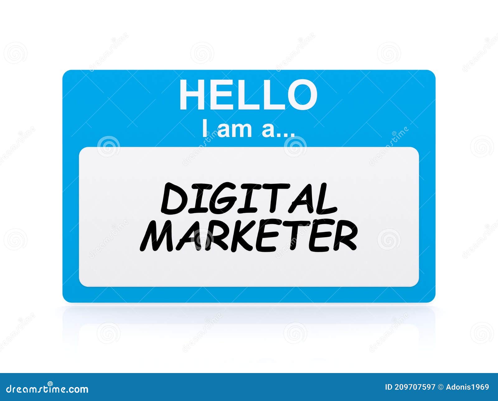 hello i am a digital marketer name tag