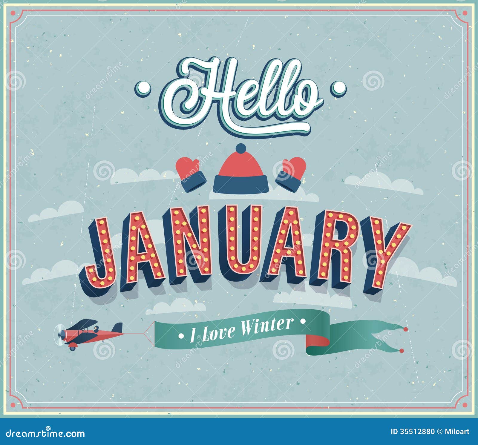 hello january typographic .