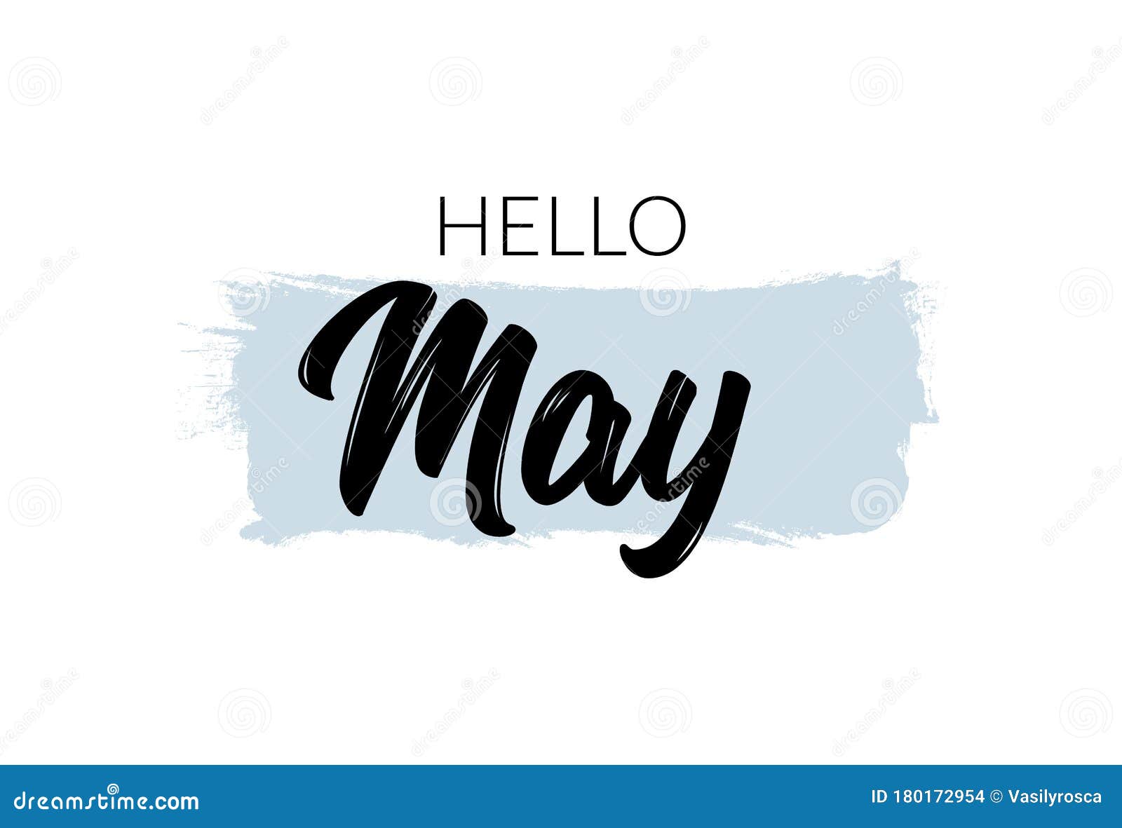 hello may month lettering  welcome background  card