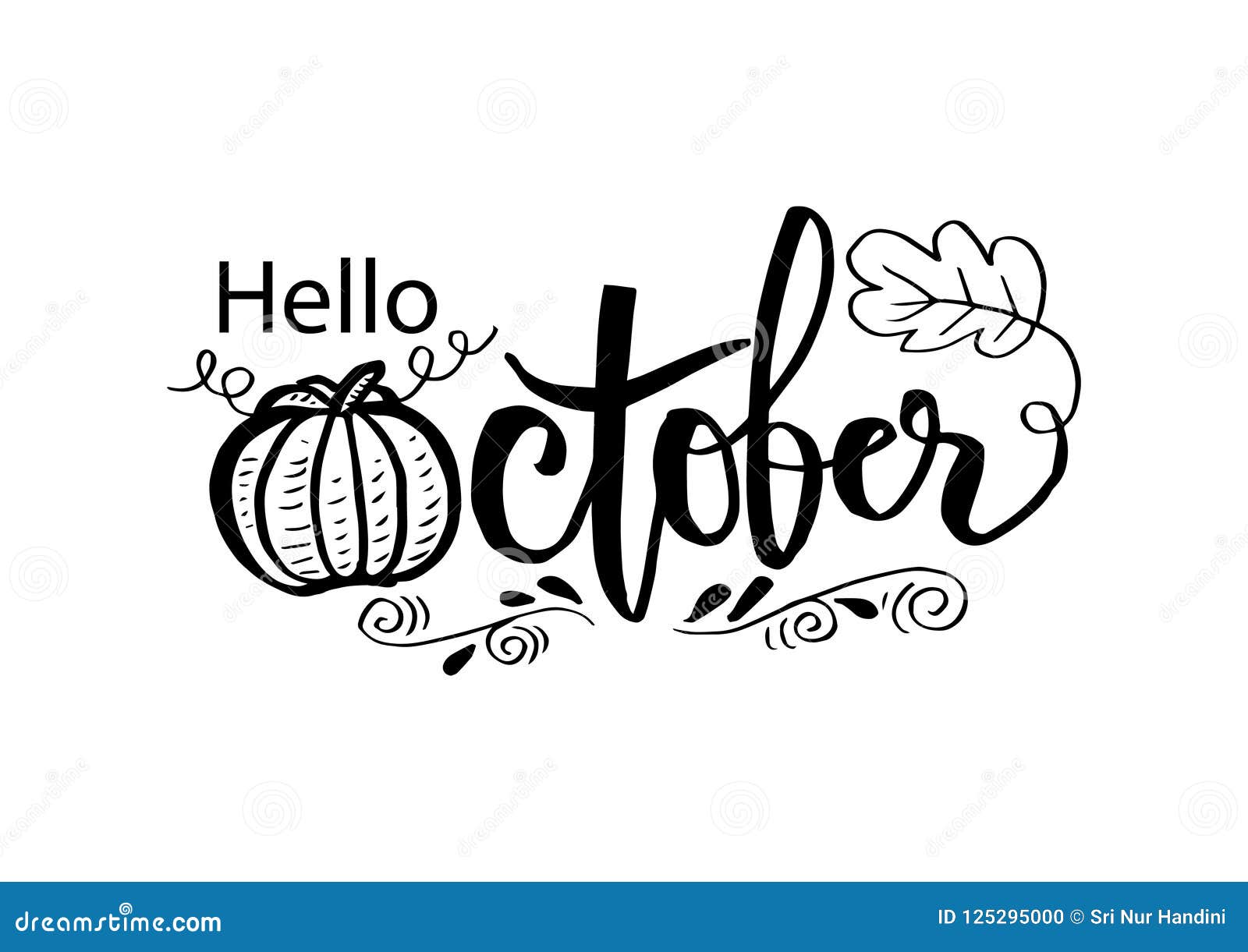 hello october greeting card.