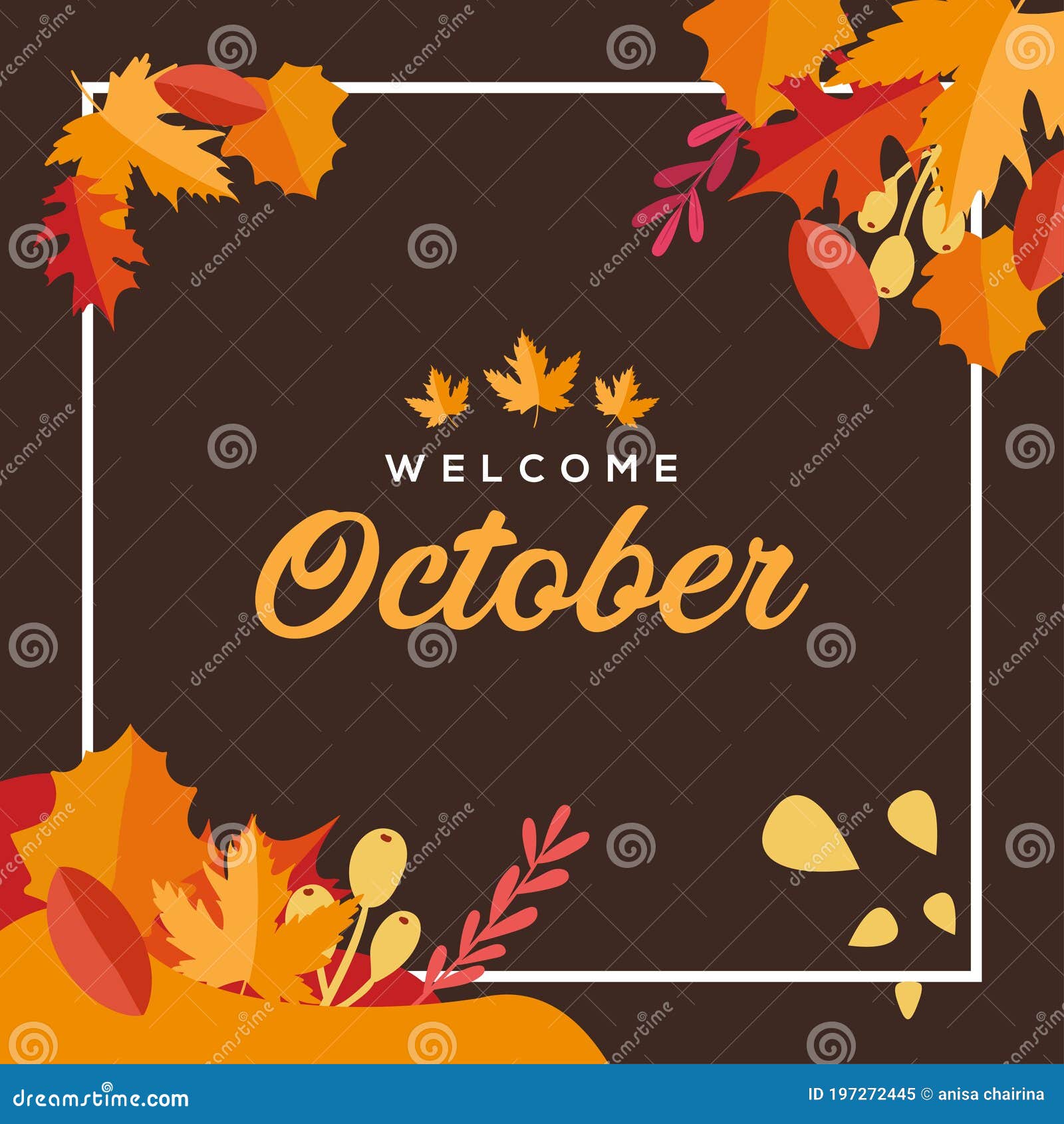 Hello October Vector Design Illustration for Banner and Background