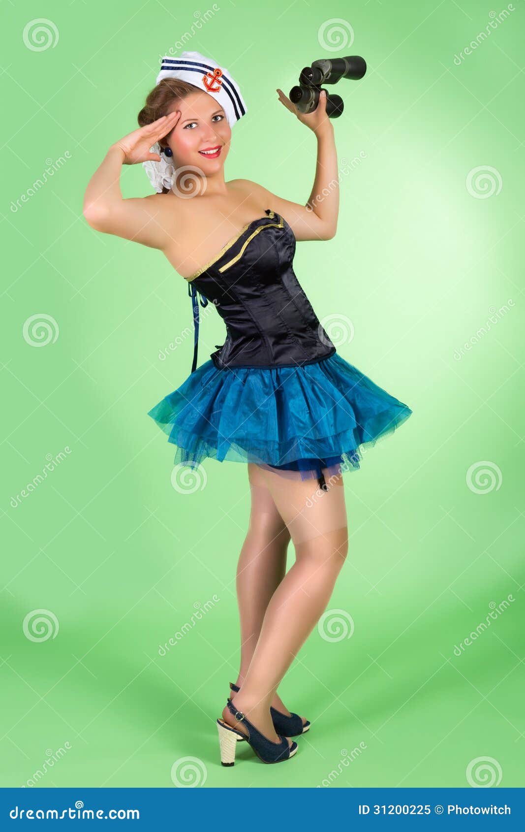 Hello Sailor Pin Up Girl Stock Image Image Of Glamour 31200225