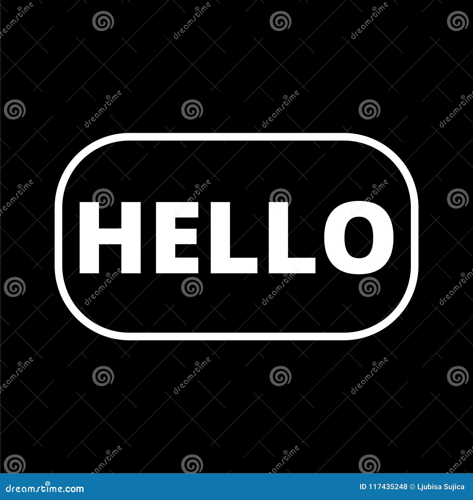 Hello Sign Icon On Dark Background Stock Vector Illustration of