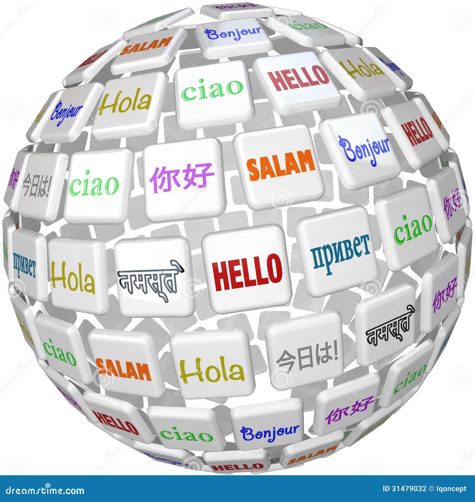 hello sphere word tiles global languages cultures