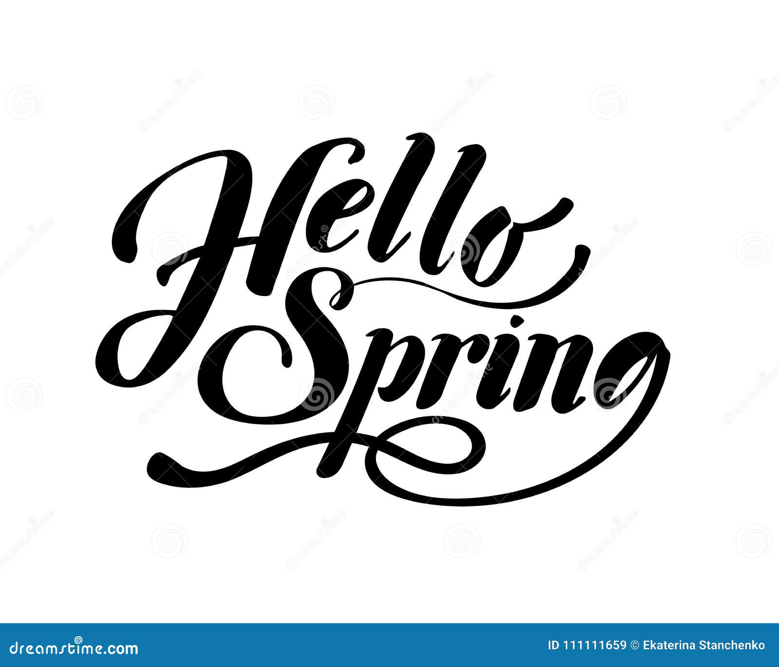 Hello Spring - Hand Lettering Inscription To Winter Holiday Design ...