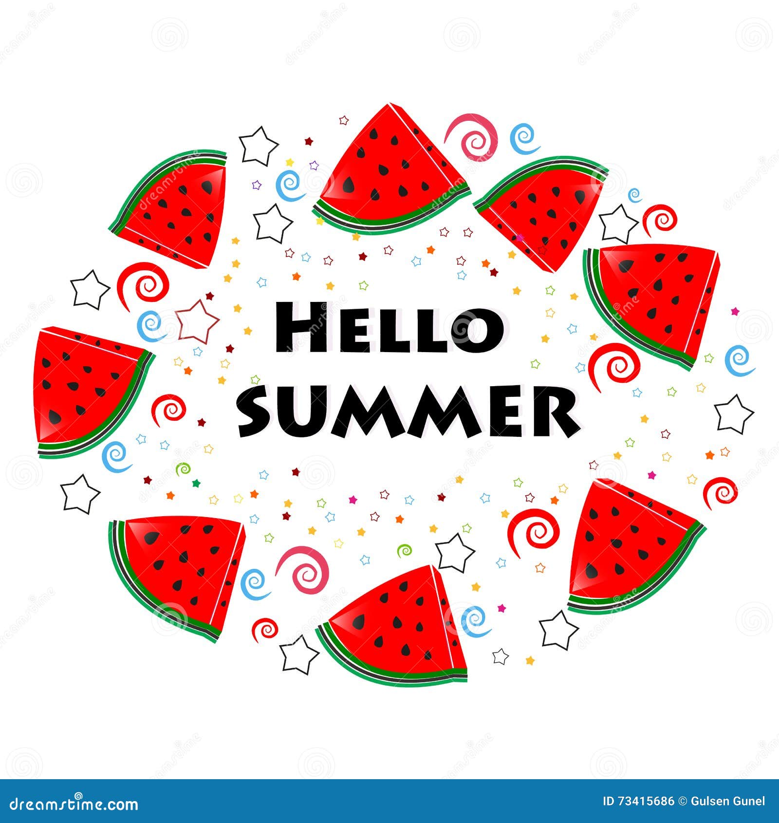 Download Hello Summer Letters With Abstract Slice Of Watermelon ...