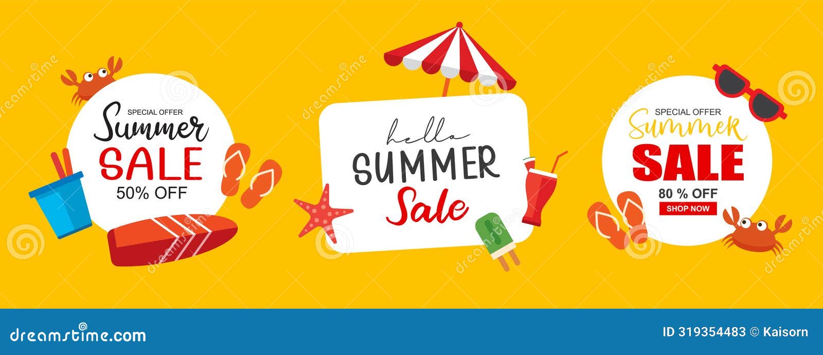 hello summer poster and banners . summer with objects s background