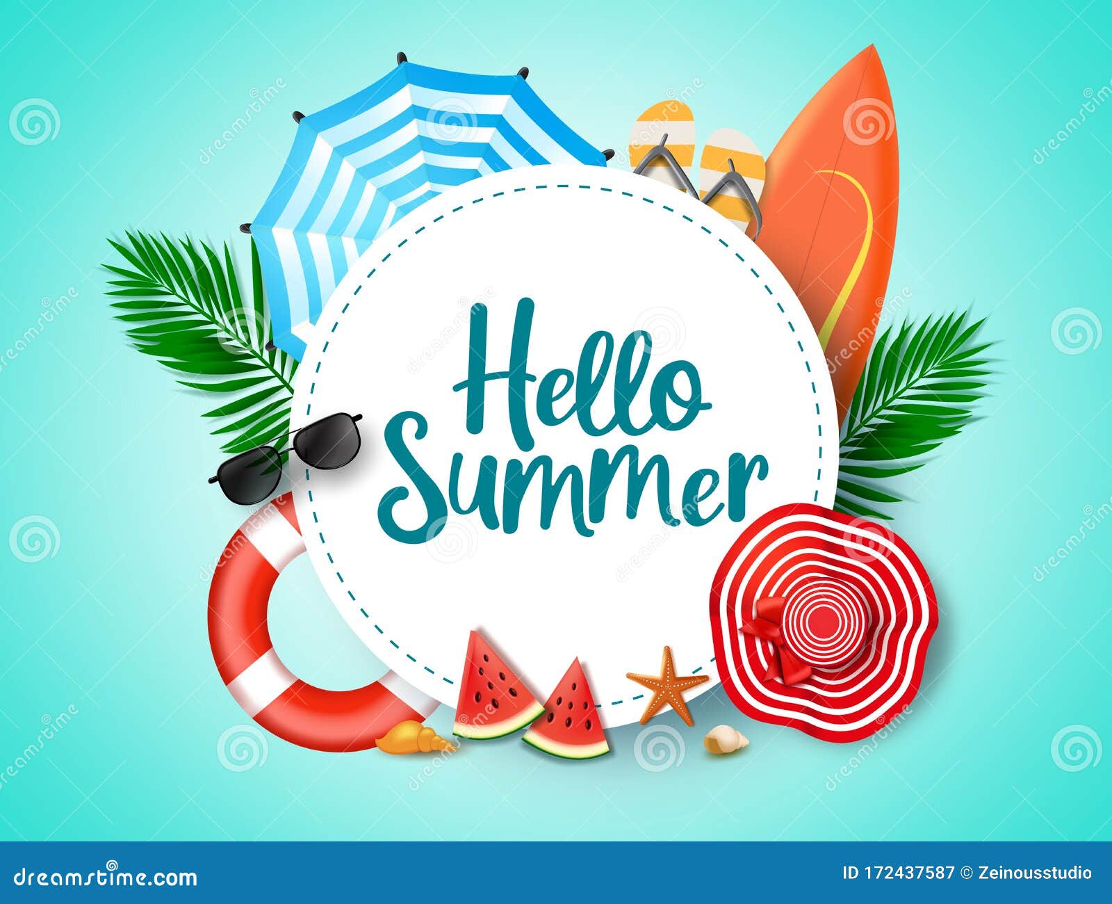 Hello summer time Royalty Free Vector Image - VectorStock