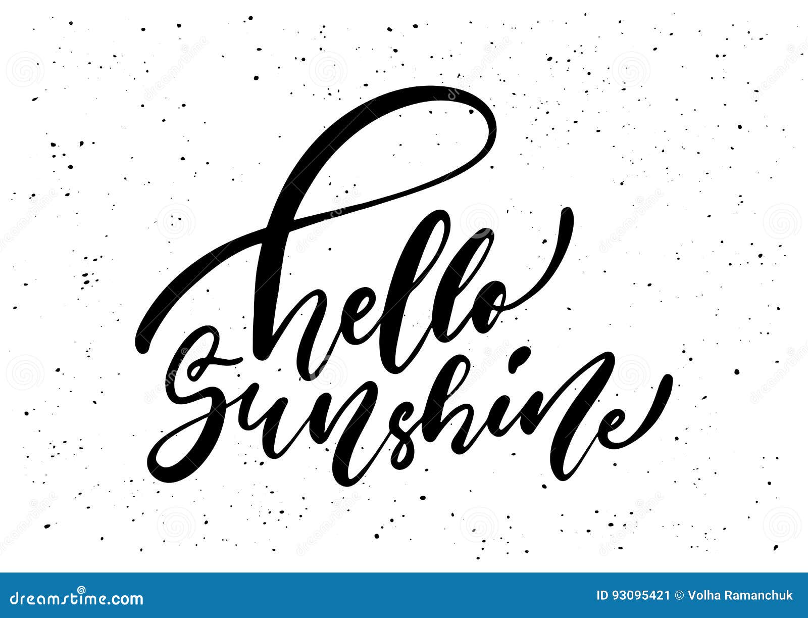 Hello Sunshine. Ink Brush Pen Hand Drawn Phrase Lettering Design Stock ...