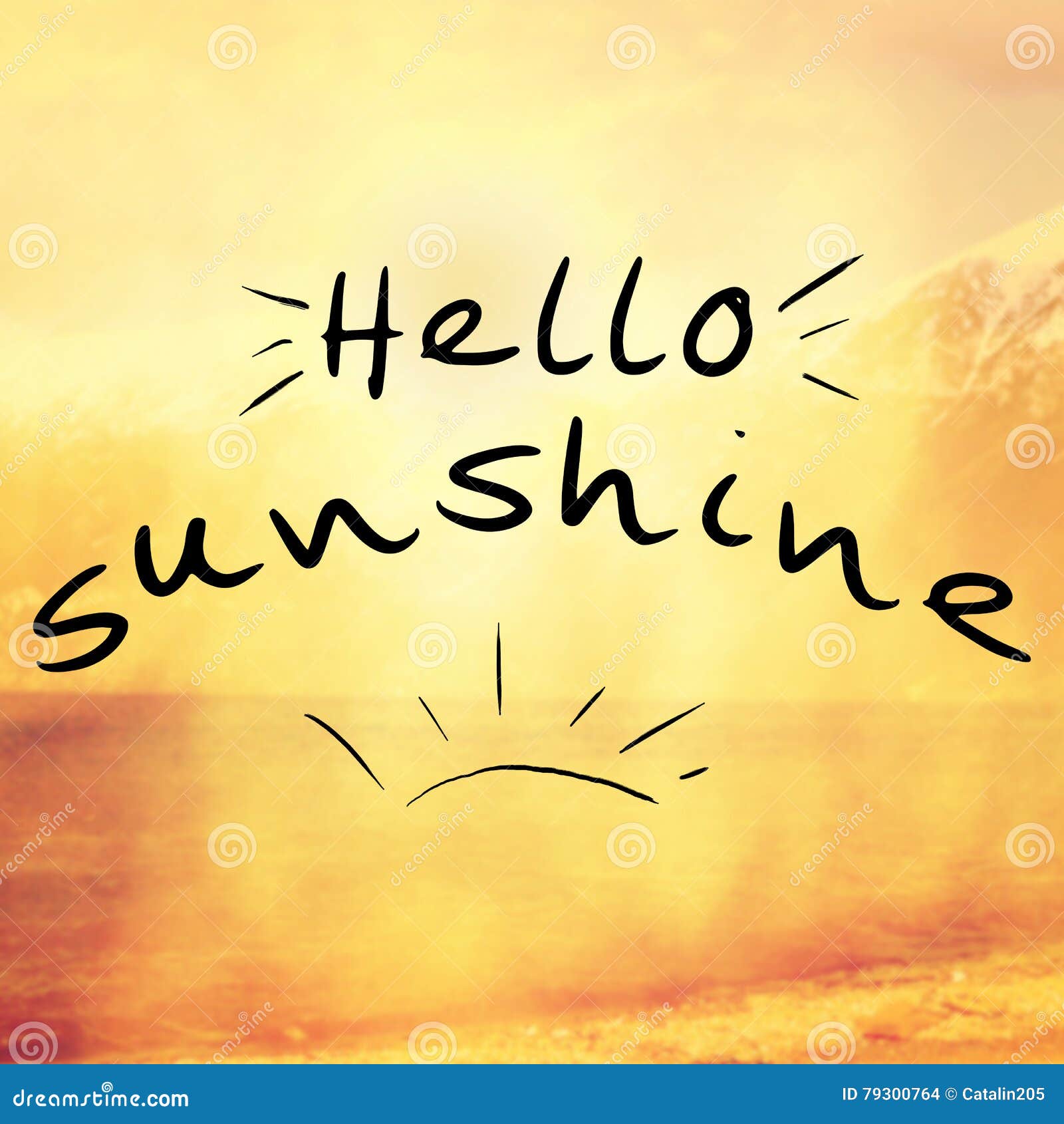 Hello Sunshine Quote Background Stock Illustration - Illustration