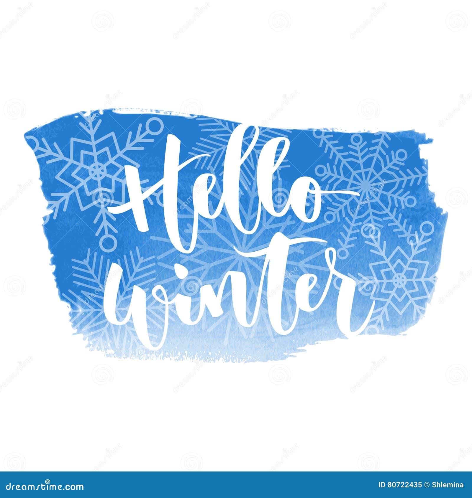 Hello Winter Hand Written Inscription Stock Vector - Illustration of ...